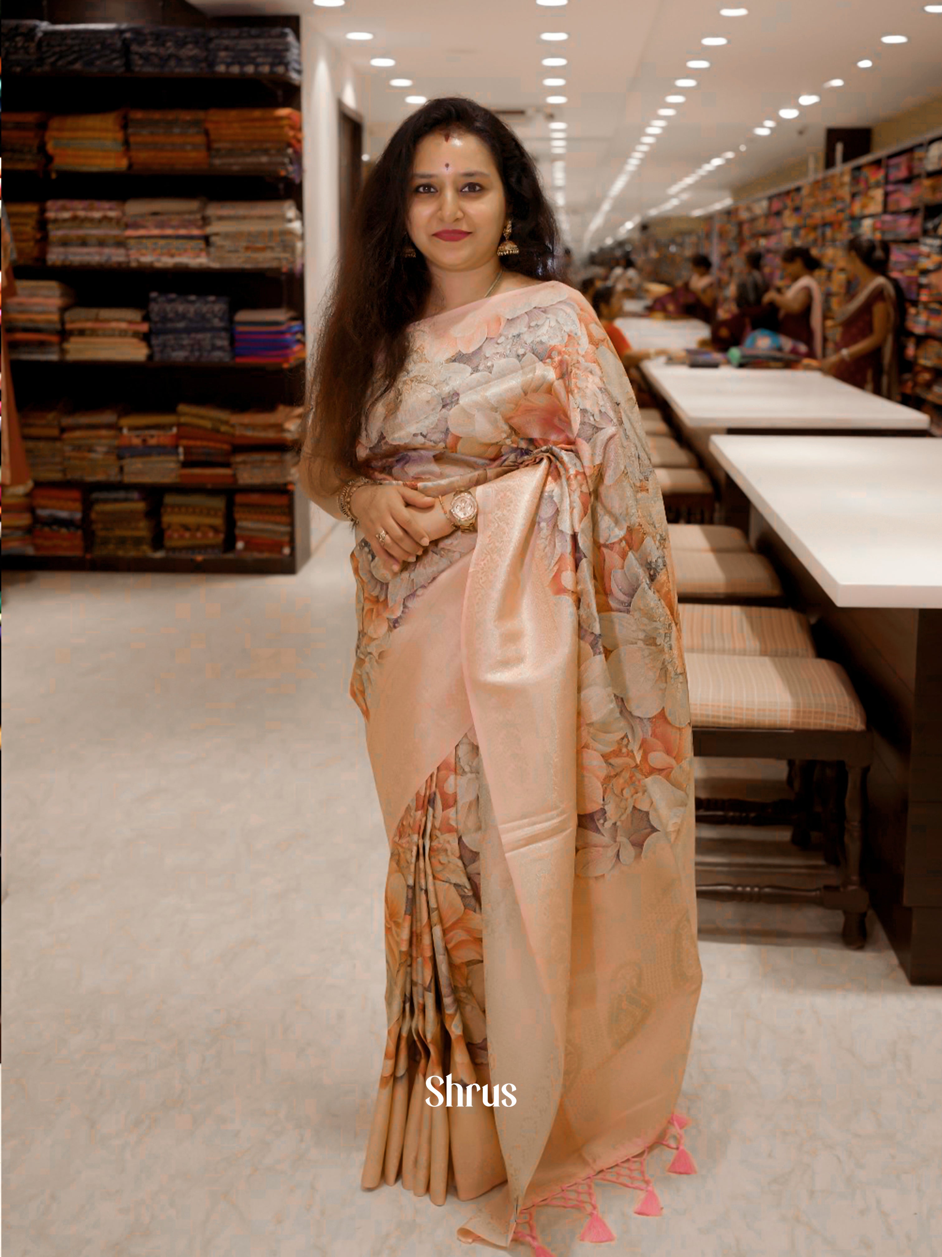 Dusty Pink - Semi Georgette Saree - Shop on ShrusEternity.com
