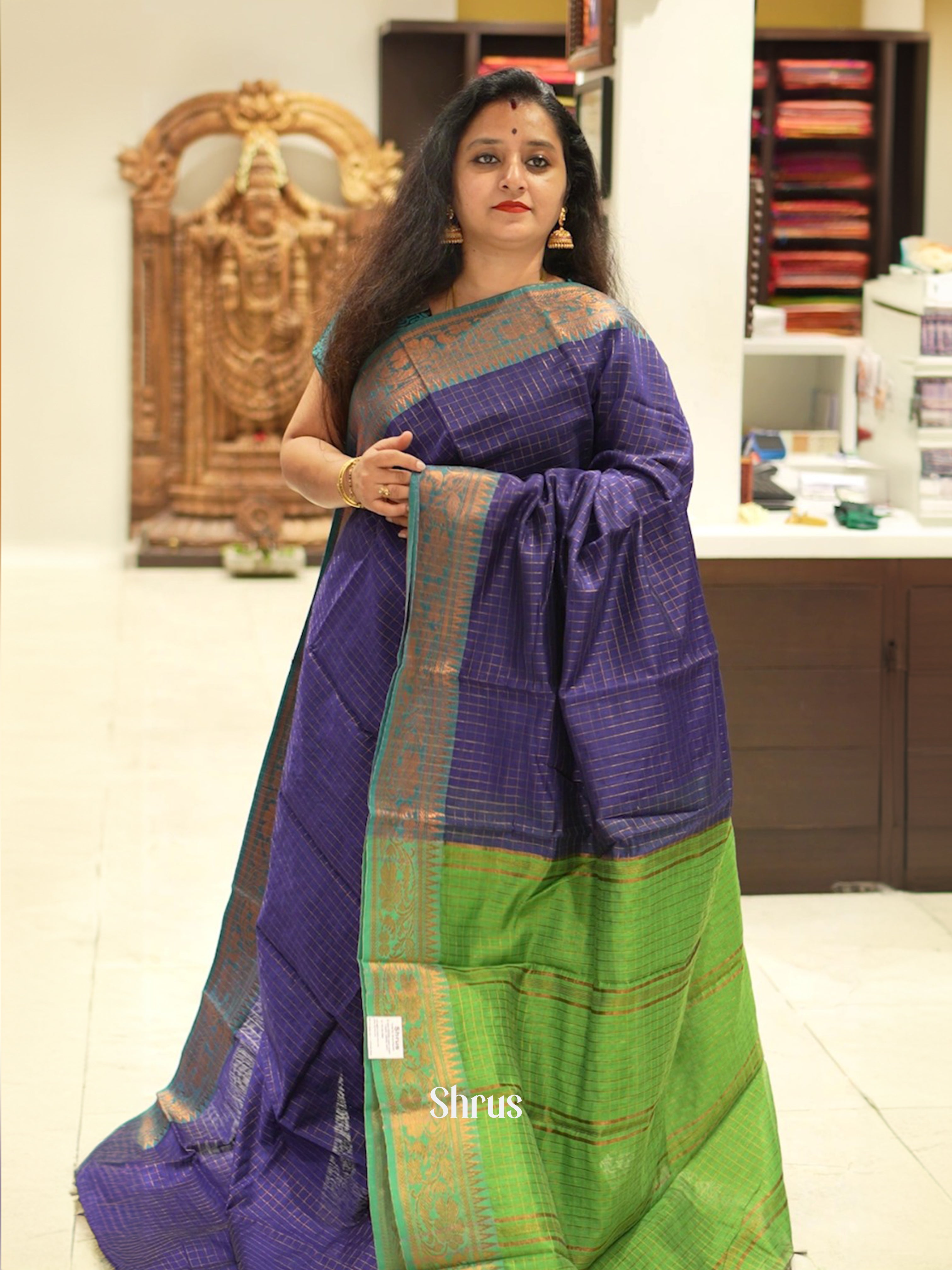 CDS26062 - Mercerized cotton Saree - Shop on ShrusEternity.com