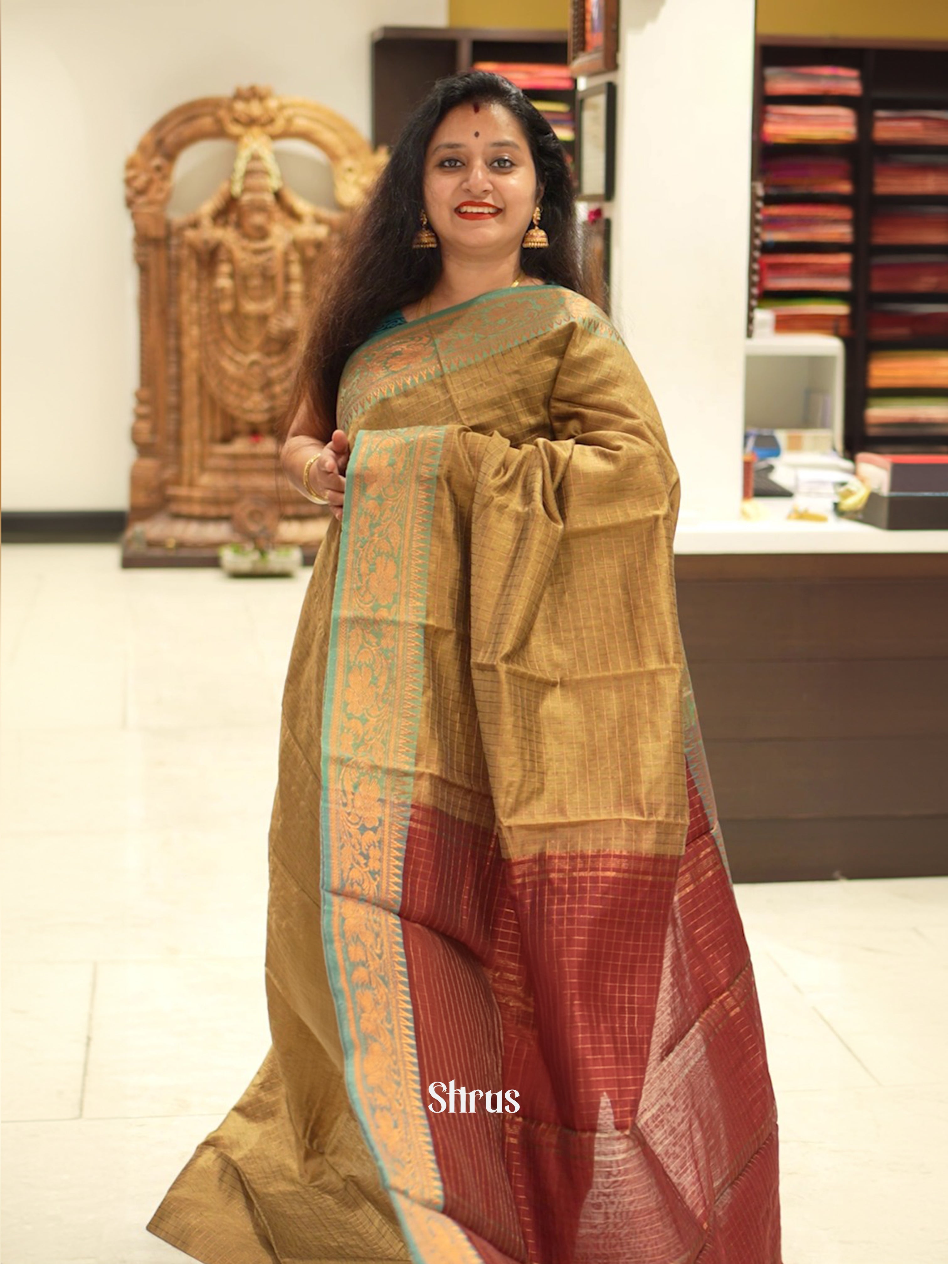 CDS26063 - Mercerized cotton Saree - Shop on ShrusEternity.com