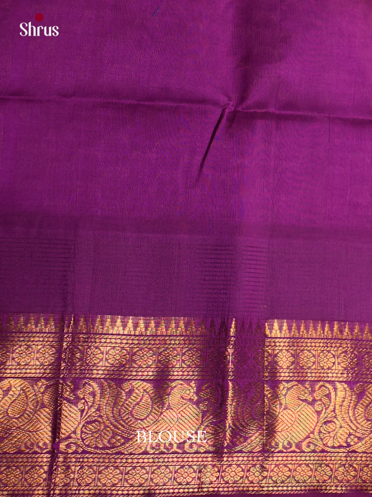 Buy Lustrous Yellow & Orange Checked Cotton Silk Saree with Traditional Purple Zari Border & Pallu