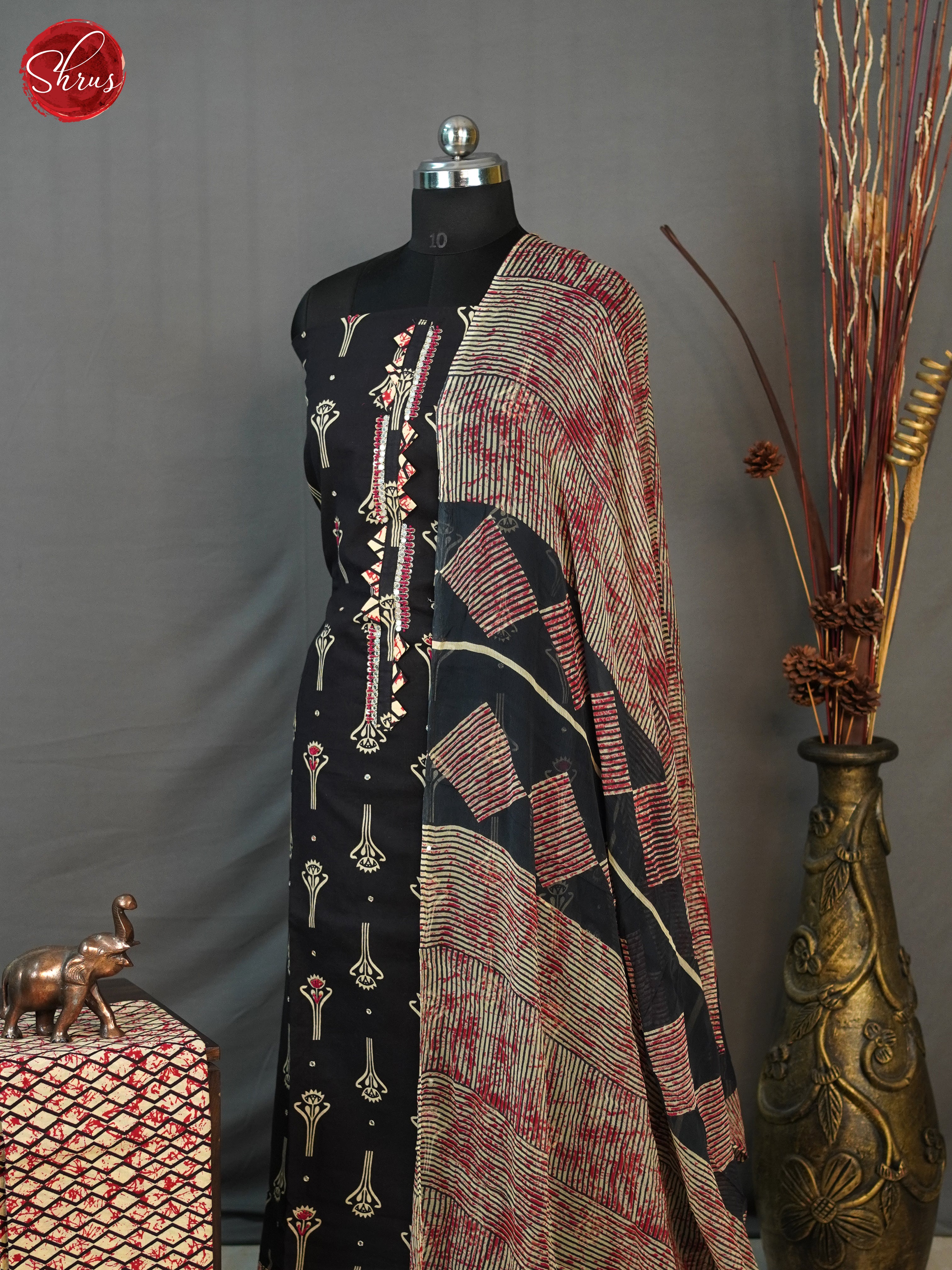Black & Cream - Cotton Salwar - Shop on ShrusEternity.com