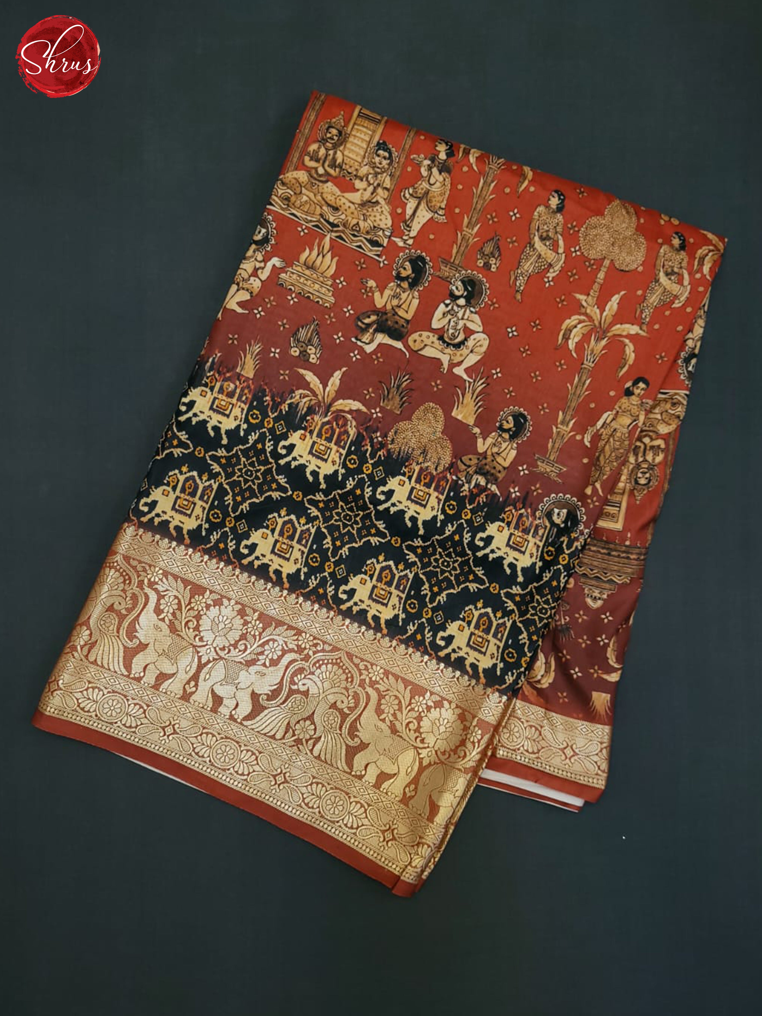 Grey & Pink - Semi Crepe Saree - Shop on ShrusEternity.com