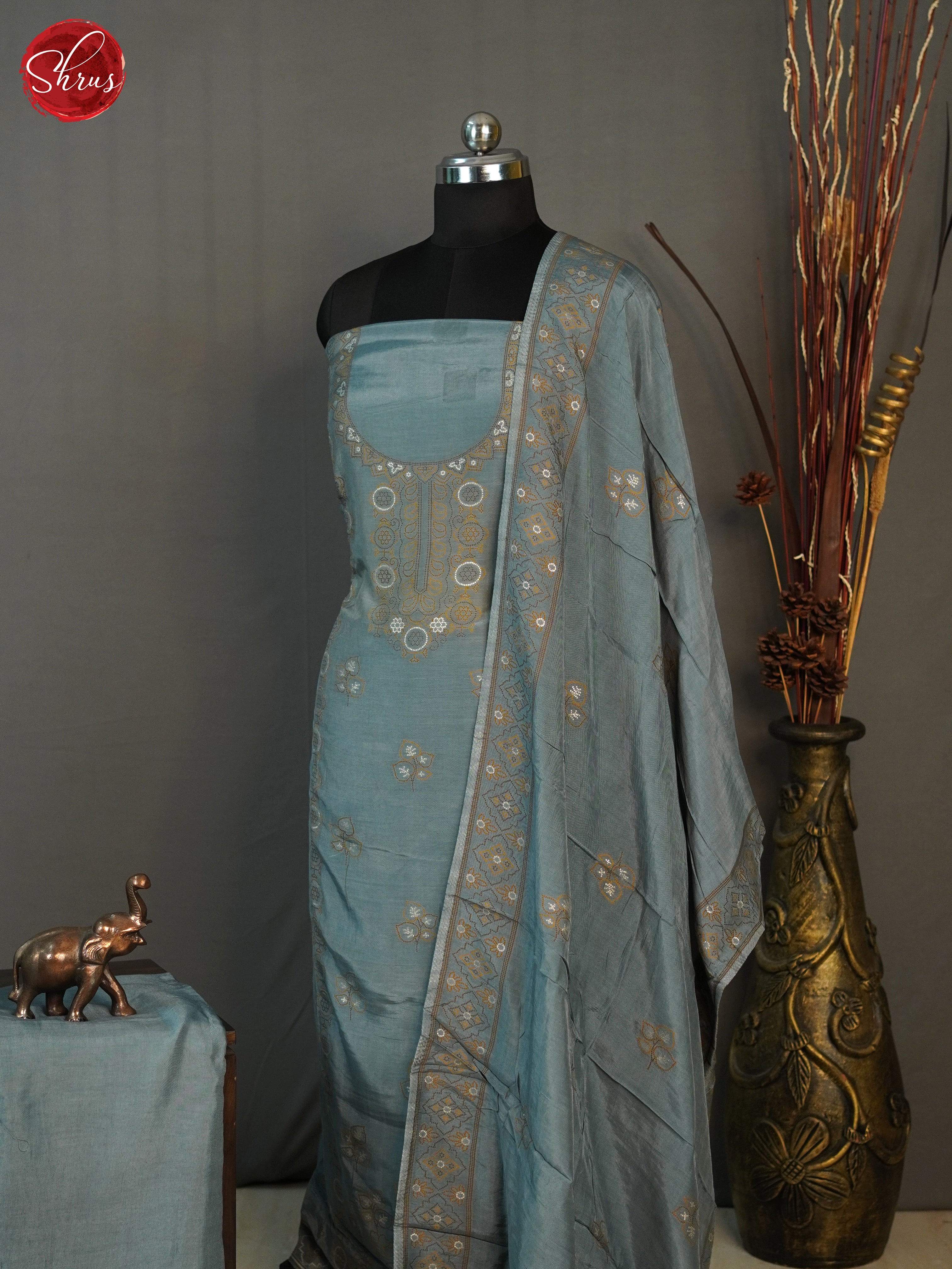 Grey - Unstitched Salwar - Shop on ShrusEternity.com