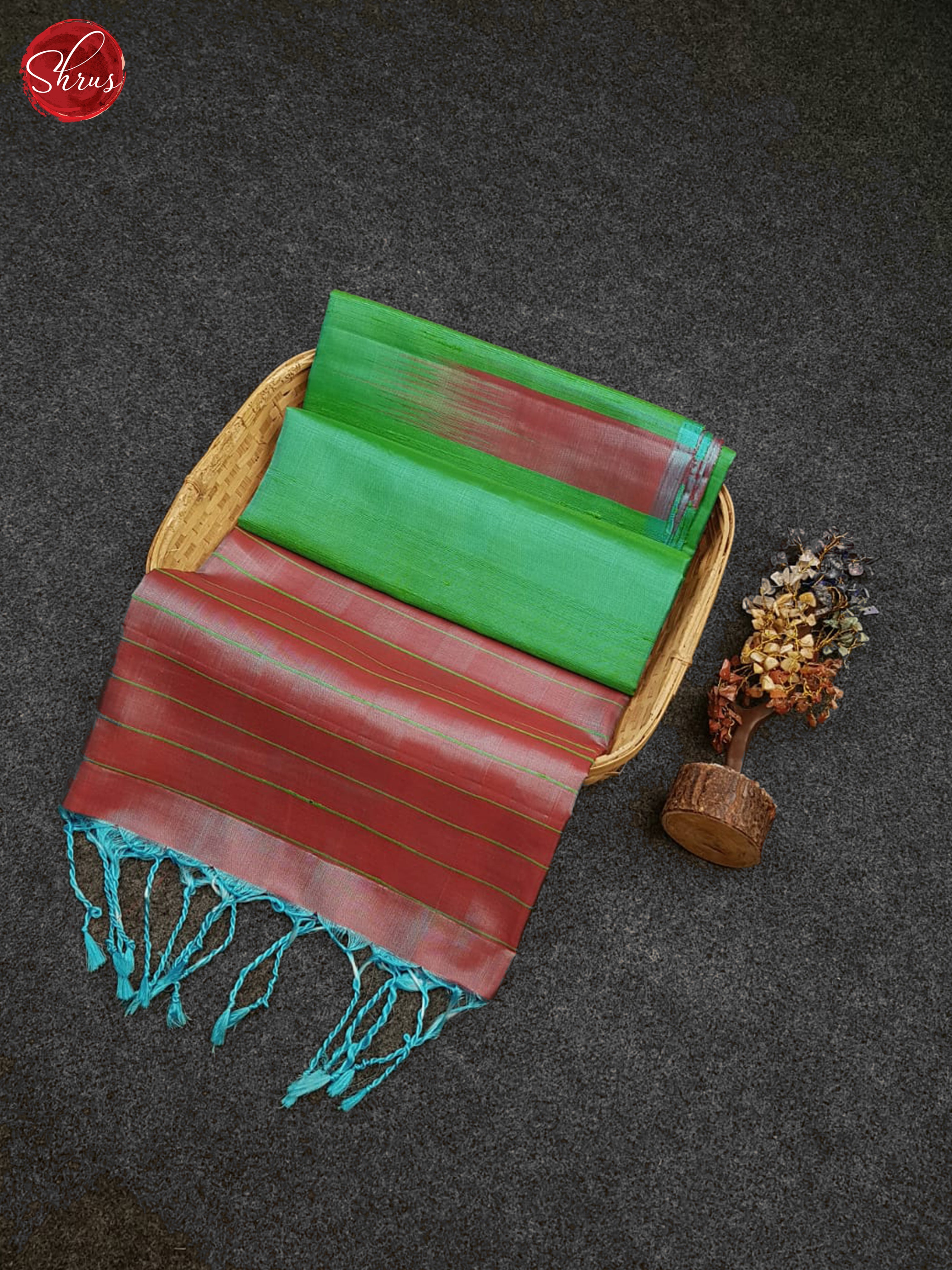 Green & Brown - Soft Silk Saree - Shop on ShrusEternity.com