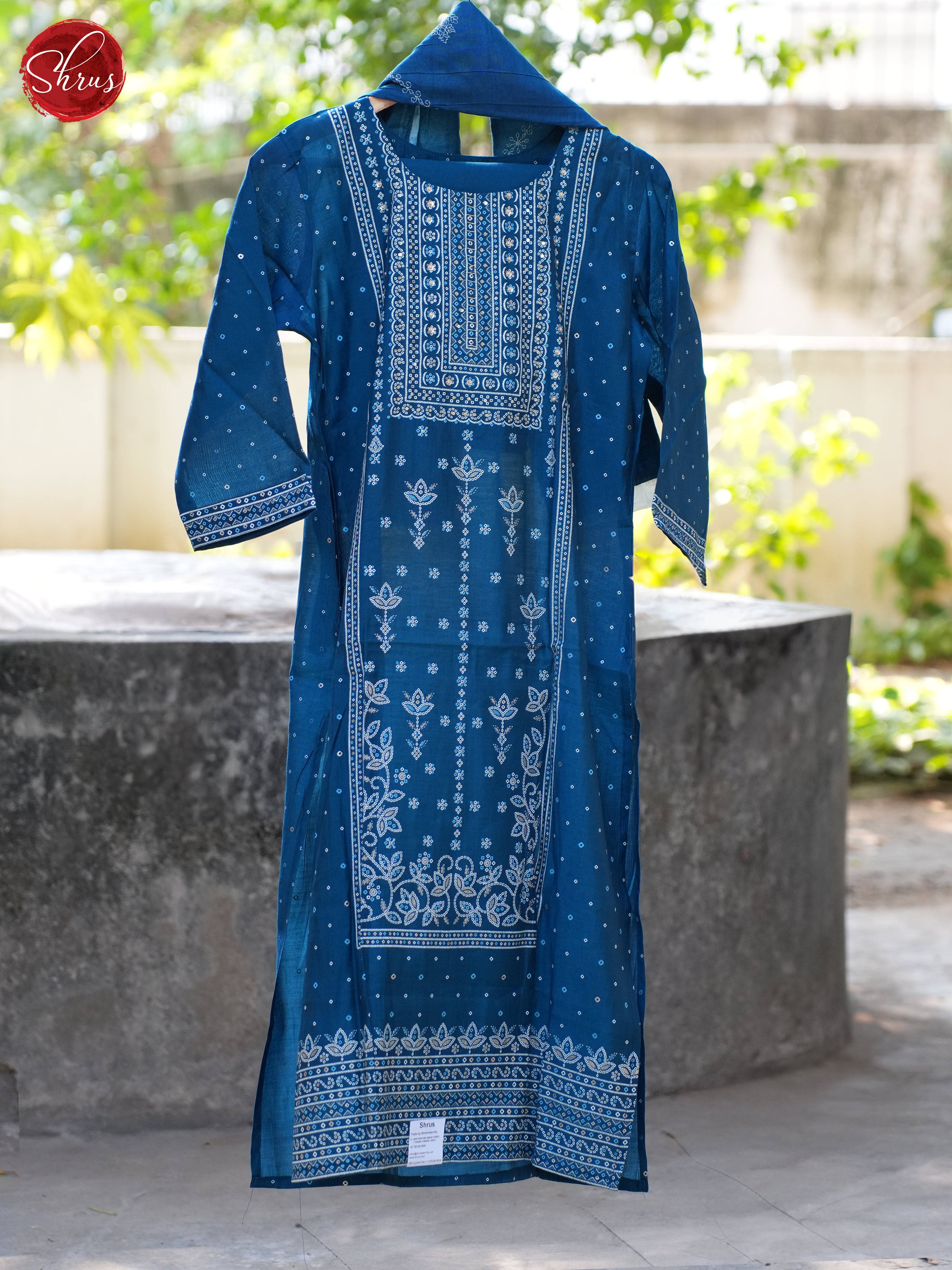 Blue- Embroidered 3pc  Readymade Salwar - Shop on ShrusEternity.com