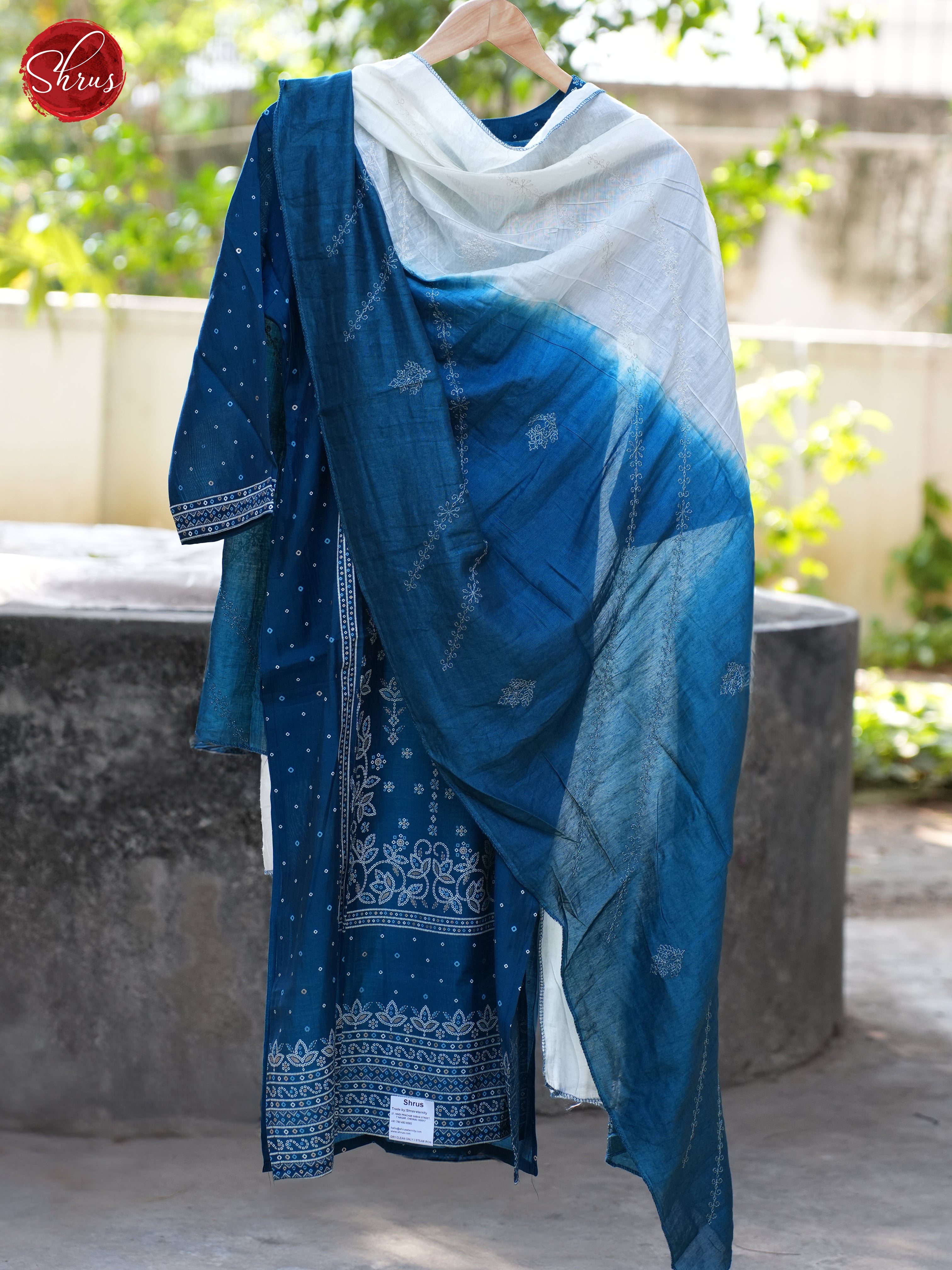 Blue- Embroidered 3pc  Readymade Salwar - Shop on ShrusEternity.com
