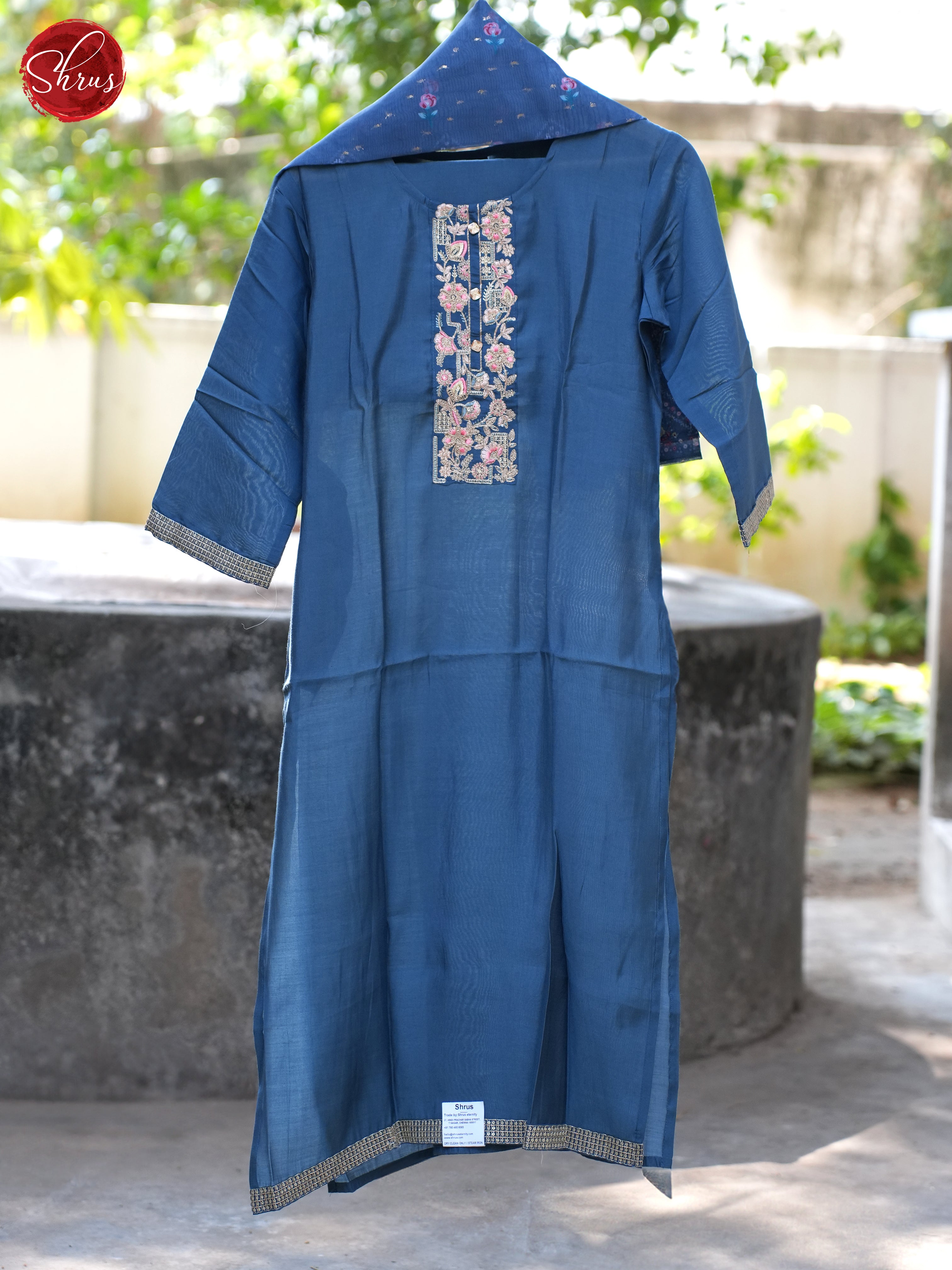 Blue - 3pc Readymade Salwar - Shop on ShrusEternity.com