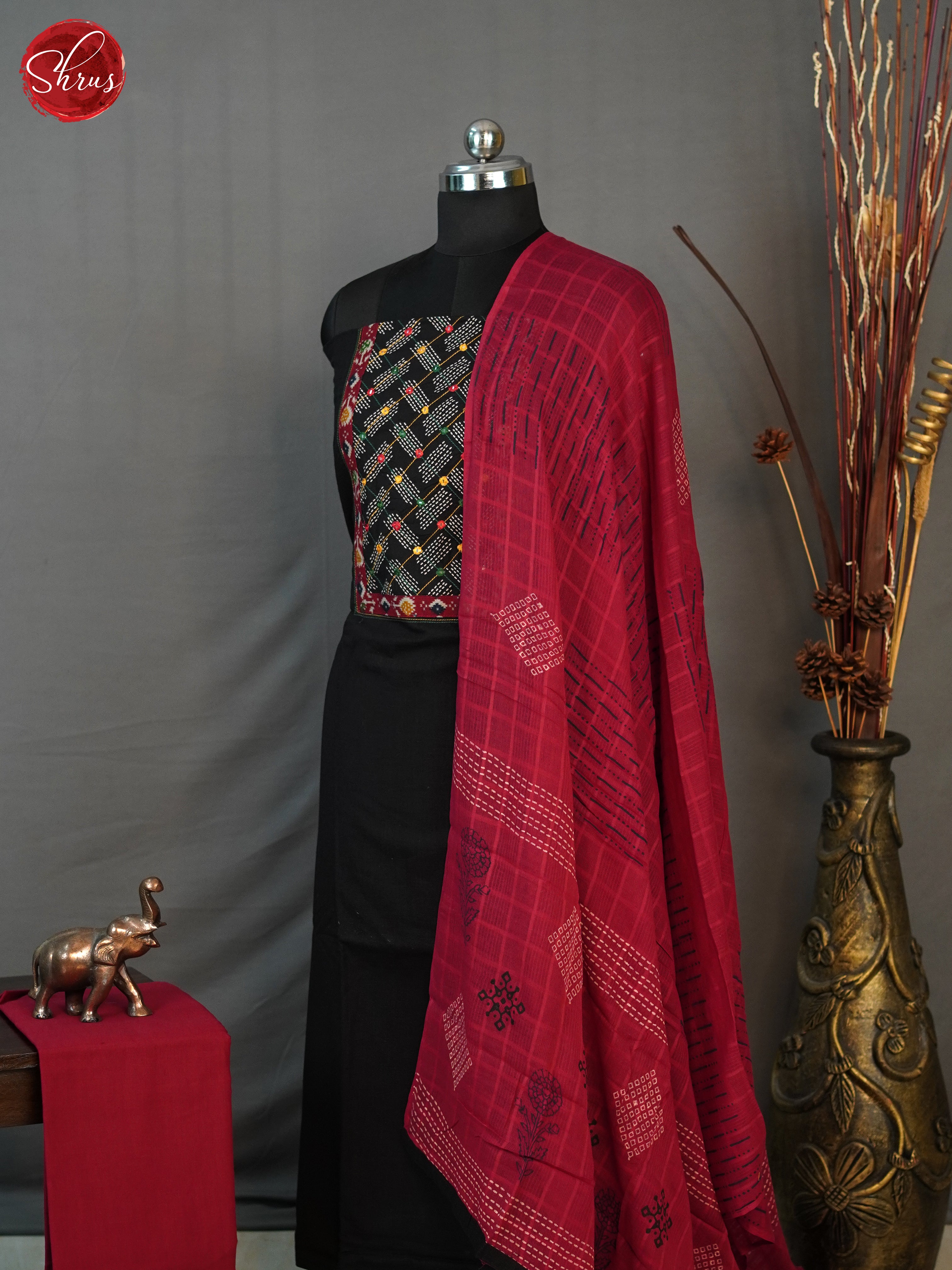 Black & Maroon- Cotton salwar - Shop on ShrusEternity.com