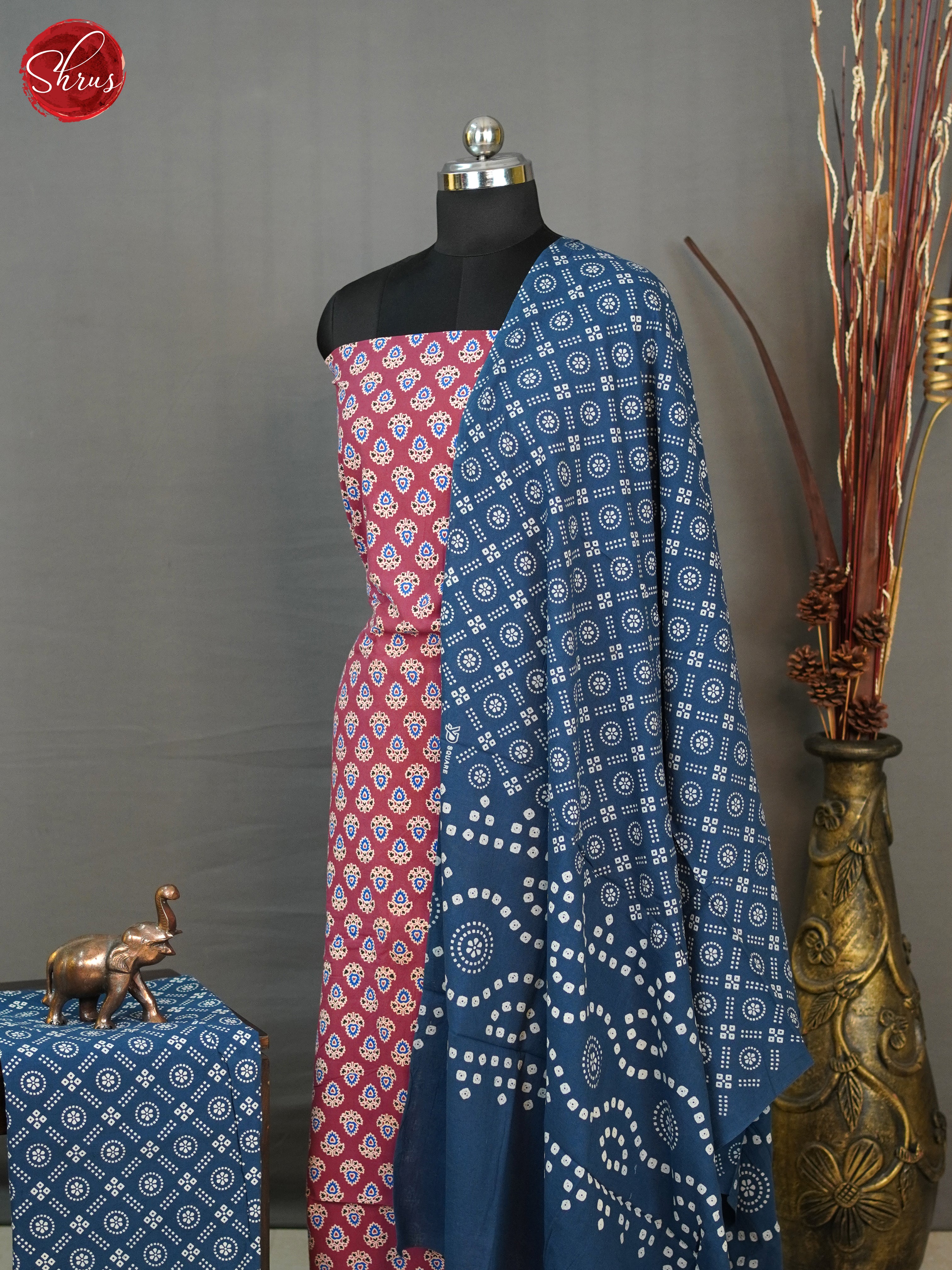 Red & Blue - Ajrakh Salwar - Shop on ShrusEternity.com