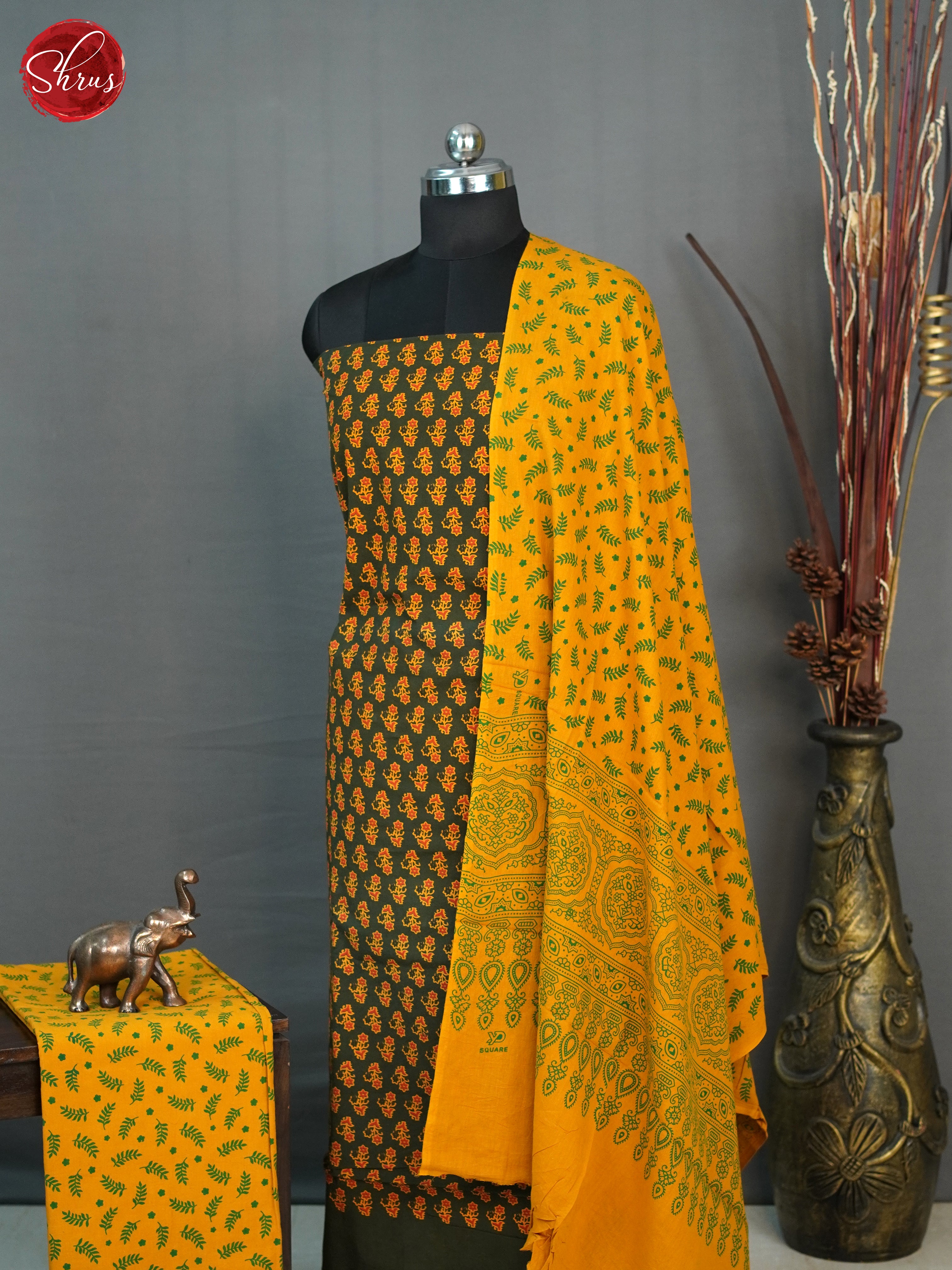 Green & Mustard - Ajrakh Salwar - Shop on ShrusEternity.com