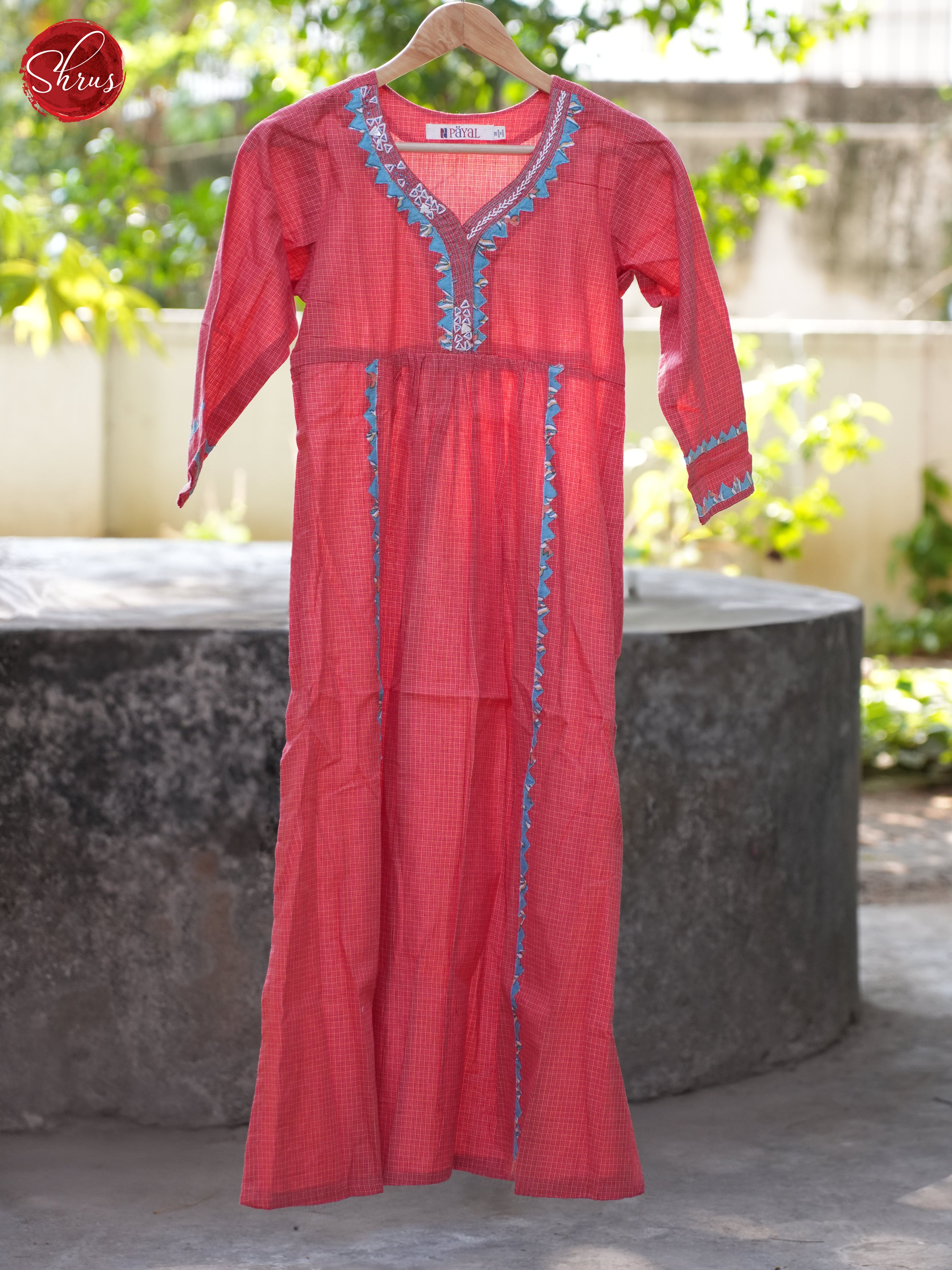 Red - Lace Embroidery Readymade Kurti - Shop on ShrusEternity.com