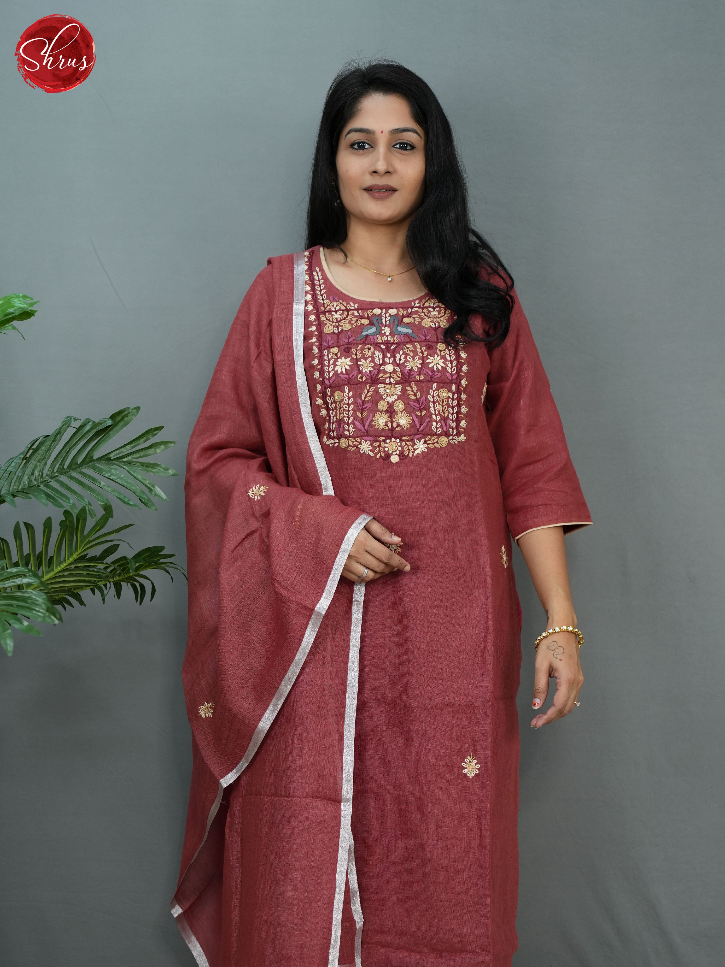 Maroon - 3pc Readymade Salwar - Shop on ShrusEternity.com