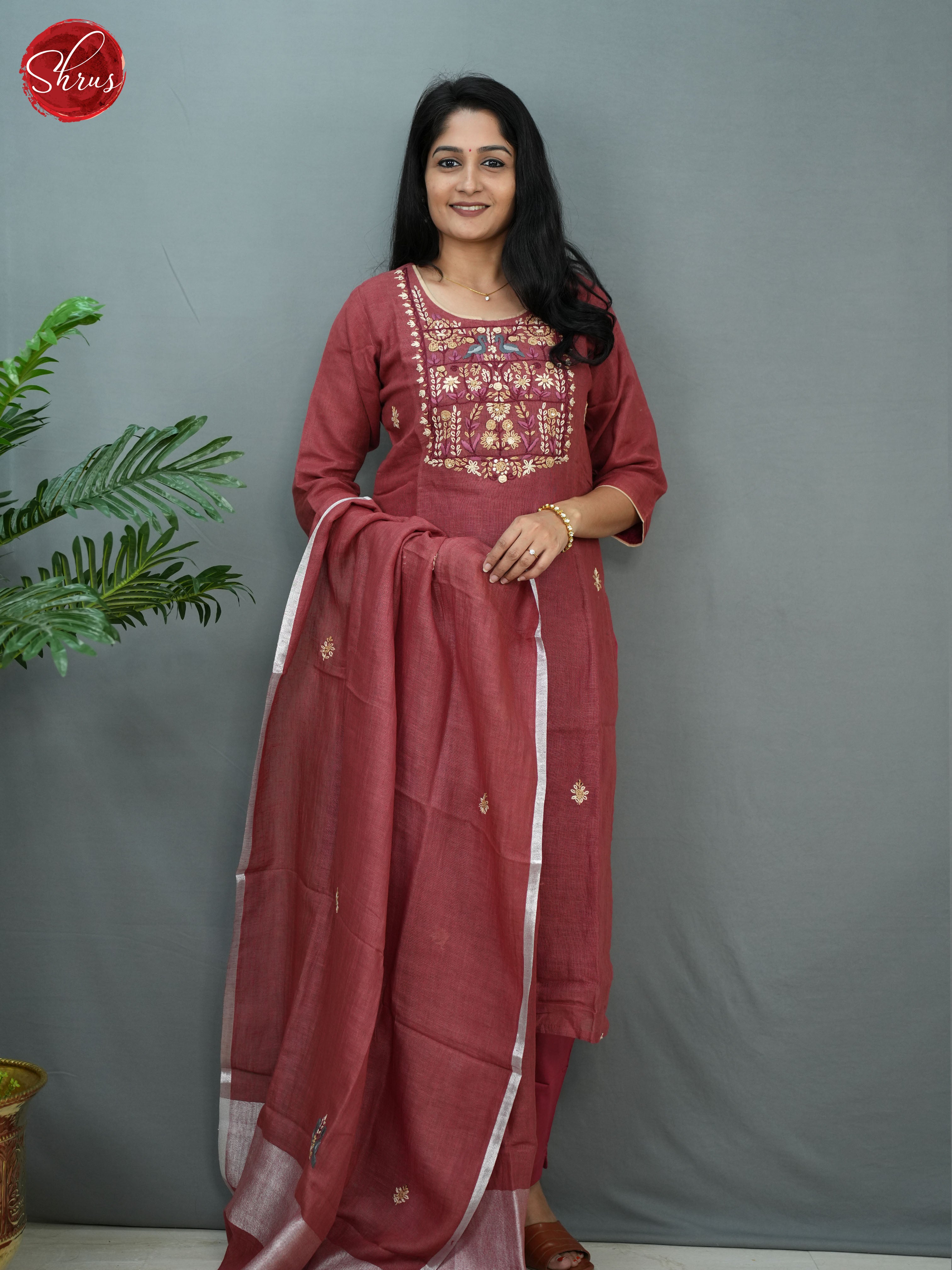 Maroon - 3pc Readymade Salwar - Shop on ShrusEternity.com
