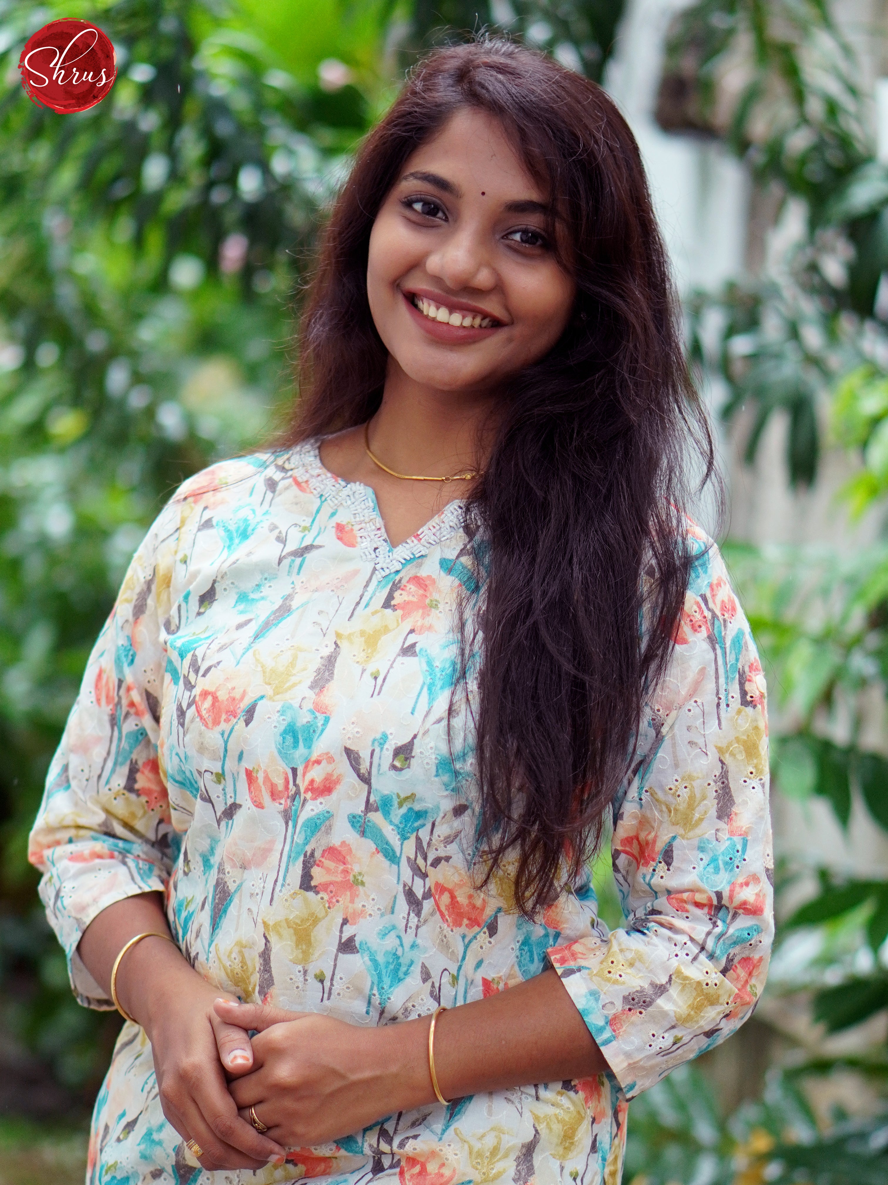 White & Multicolor- Readymade Suits - Shop on ShrusEternity.com