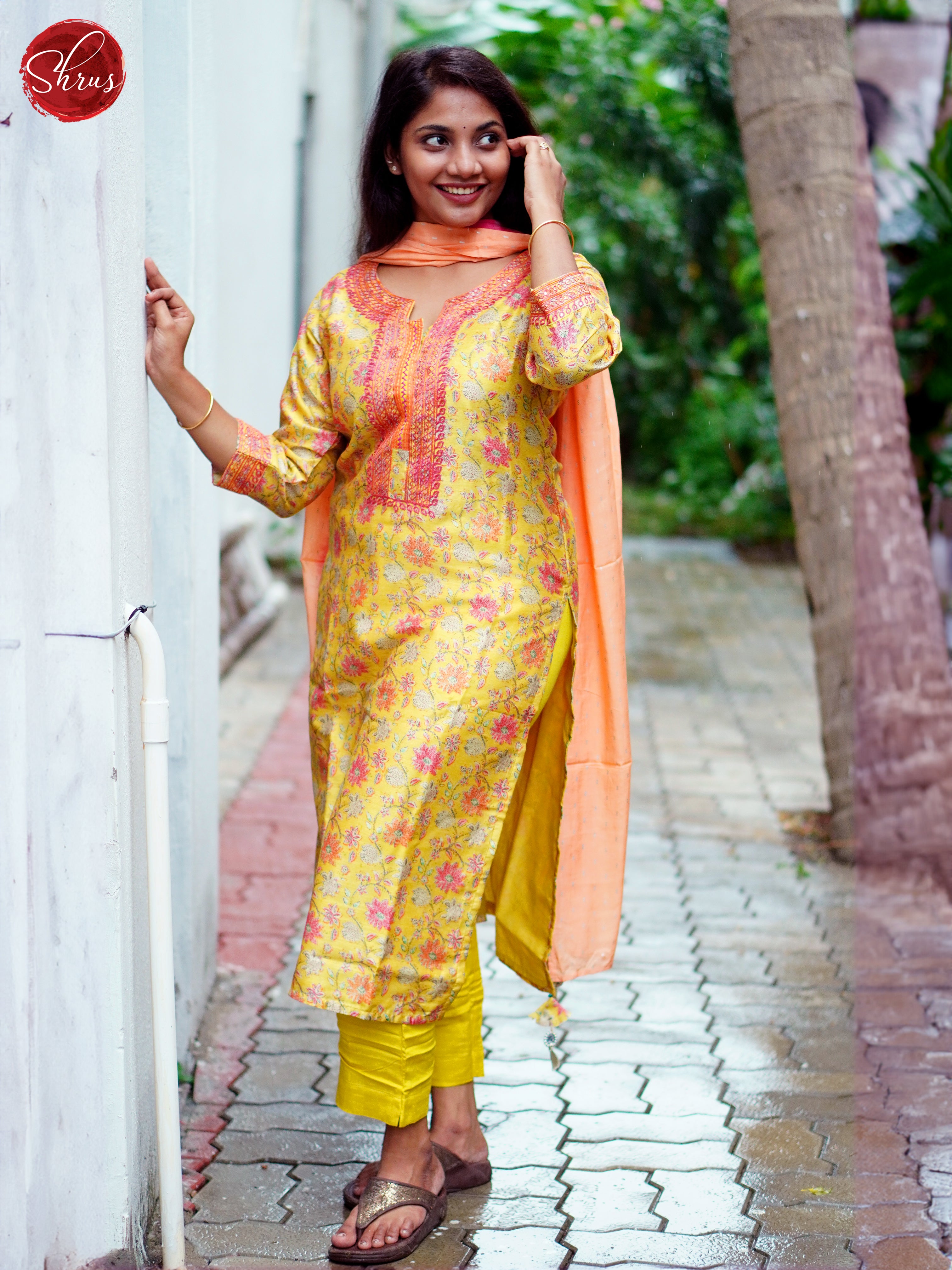 Yellow & Peach - Readymade Suits - Shop on ShrusEternity.com