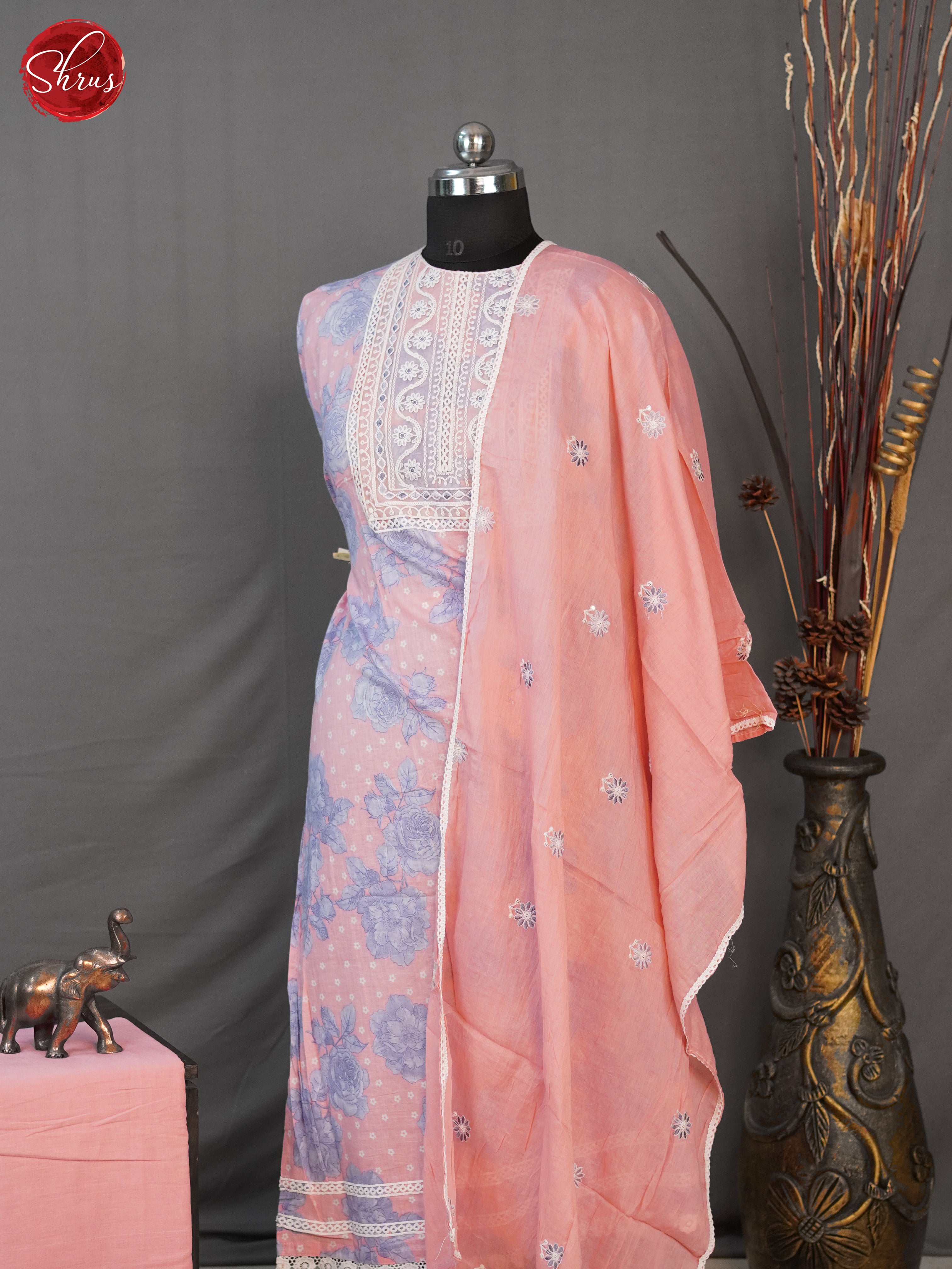 Pink & Purple  - Unstitched  salwar - Shop on ShrusEternity.com