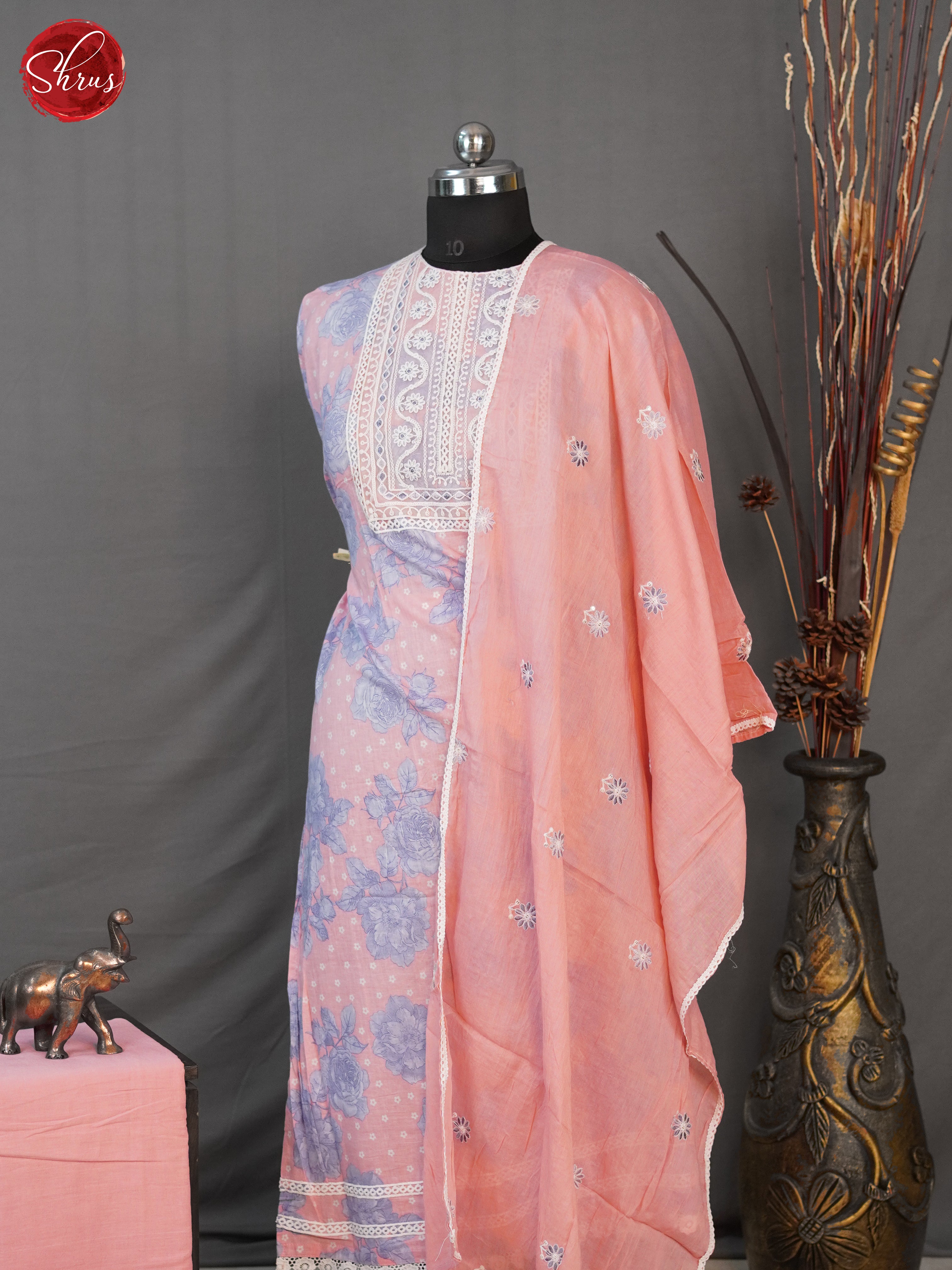 Pink & Purple - Unstitched salwar - Shop on ShrusEternity.com