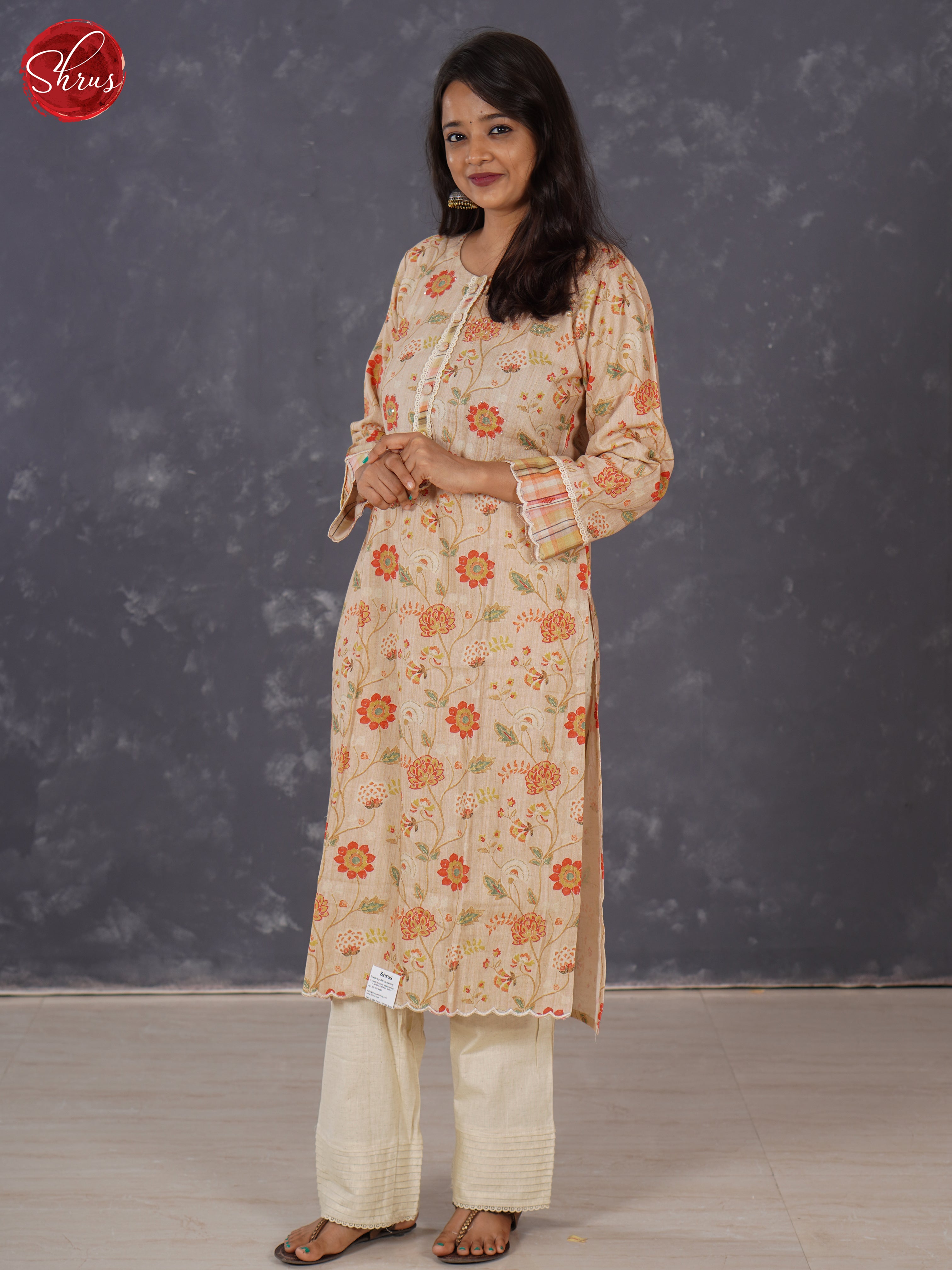 Grey -Cotton 2-piece Readymade Salwar - Shop on ShrusEternity.com
