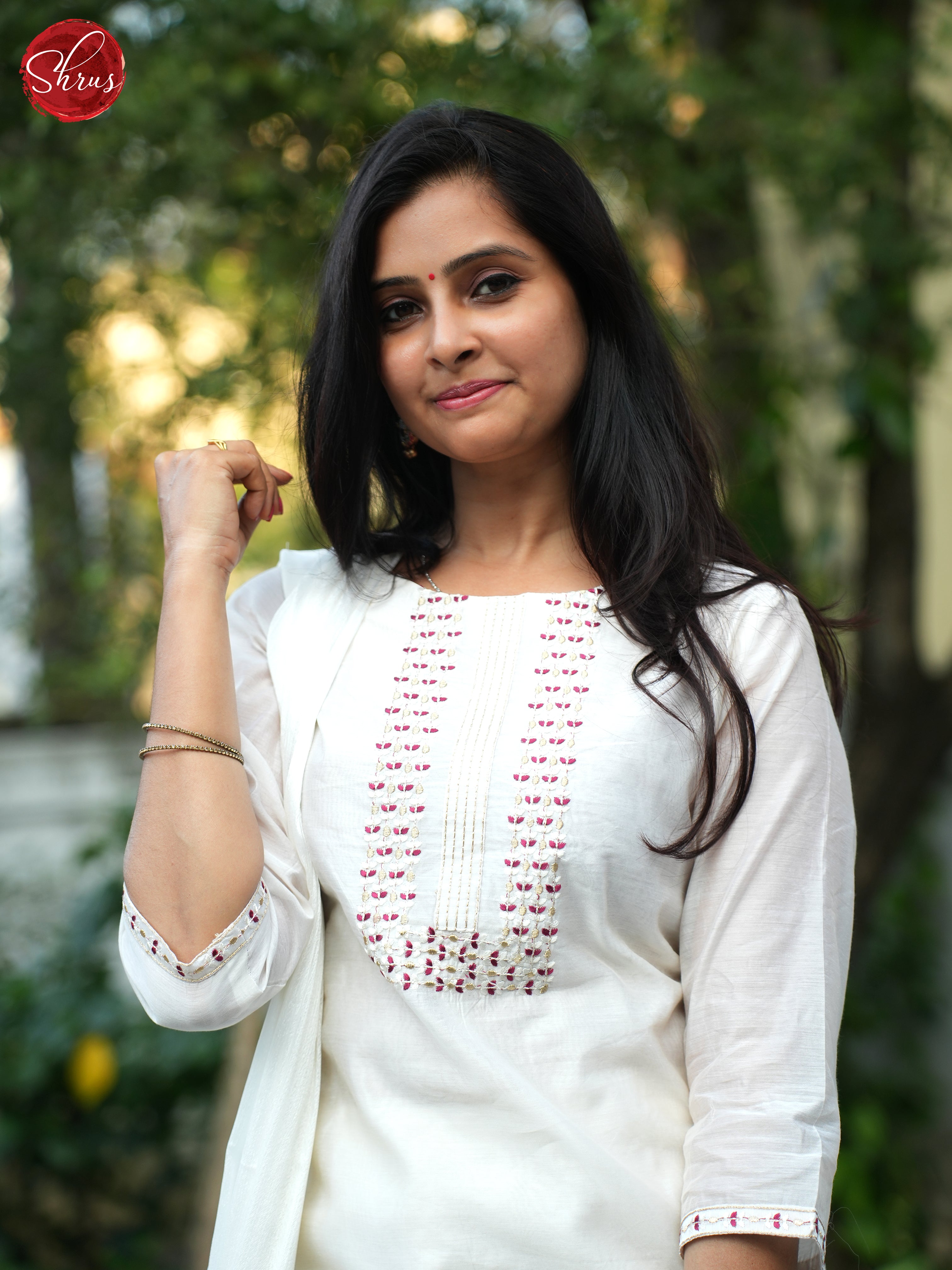 White -3pc Readymade Salwar - Shop on ShrusEternity.com