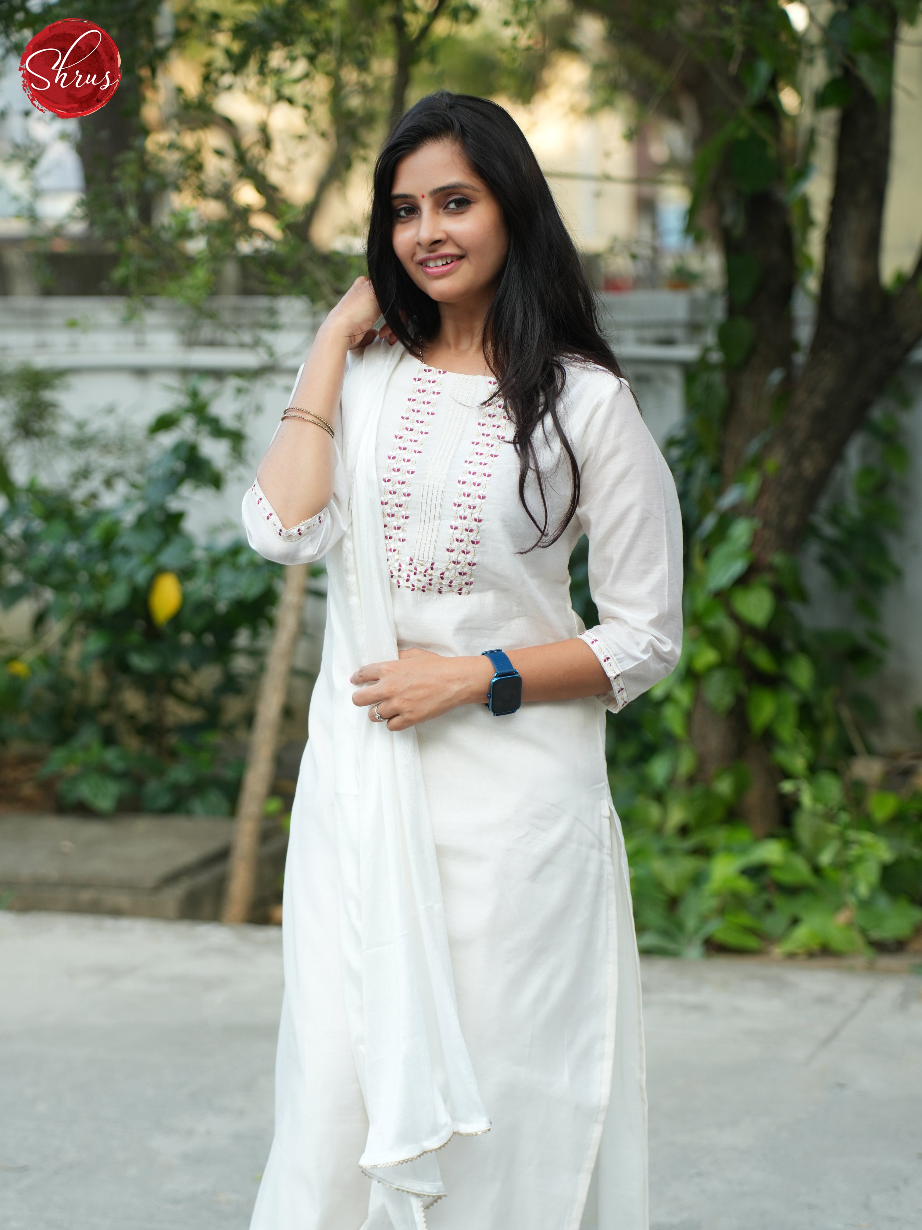 White -3pc Readymade Salwar - Shop on ShrusEternity.com