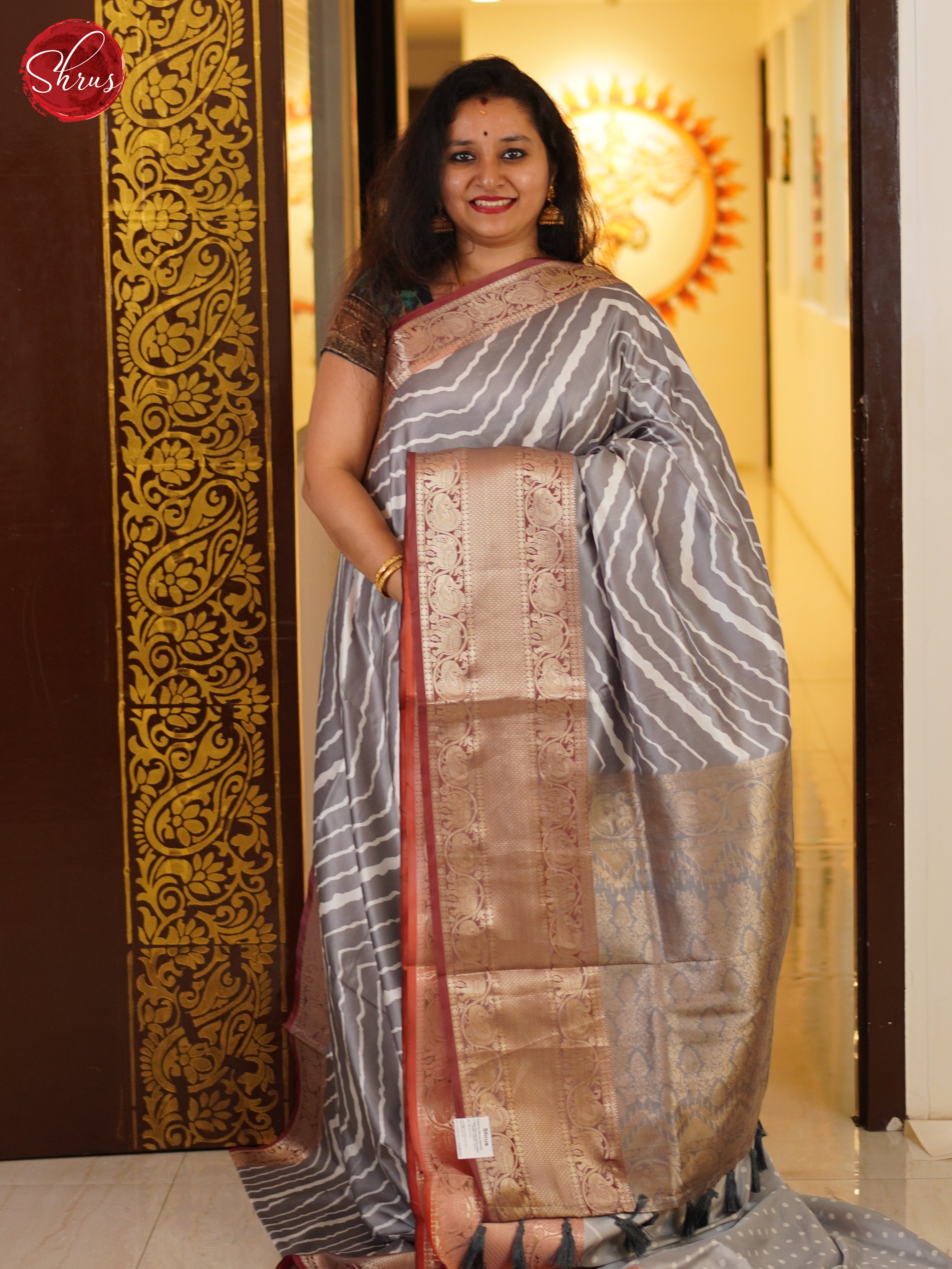 BHS23296 - Semi Dupion Saree - Shop on ShrusEternity.com
