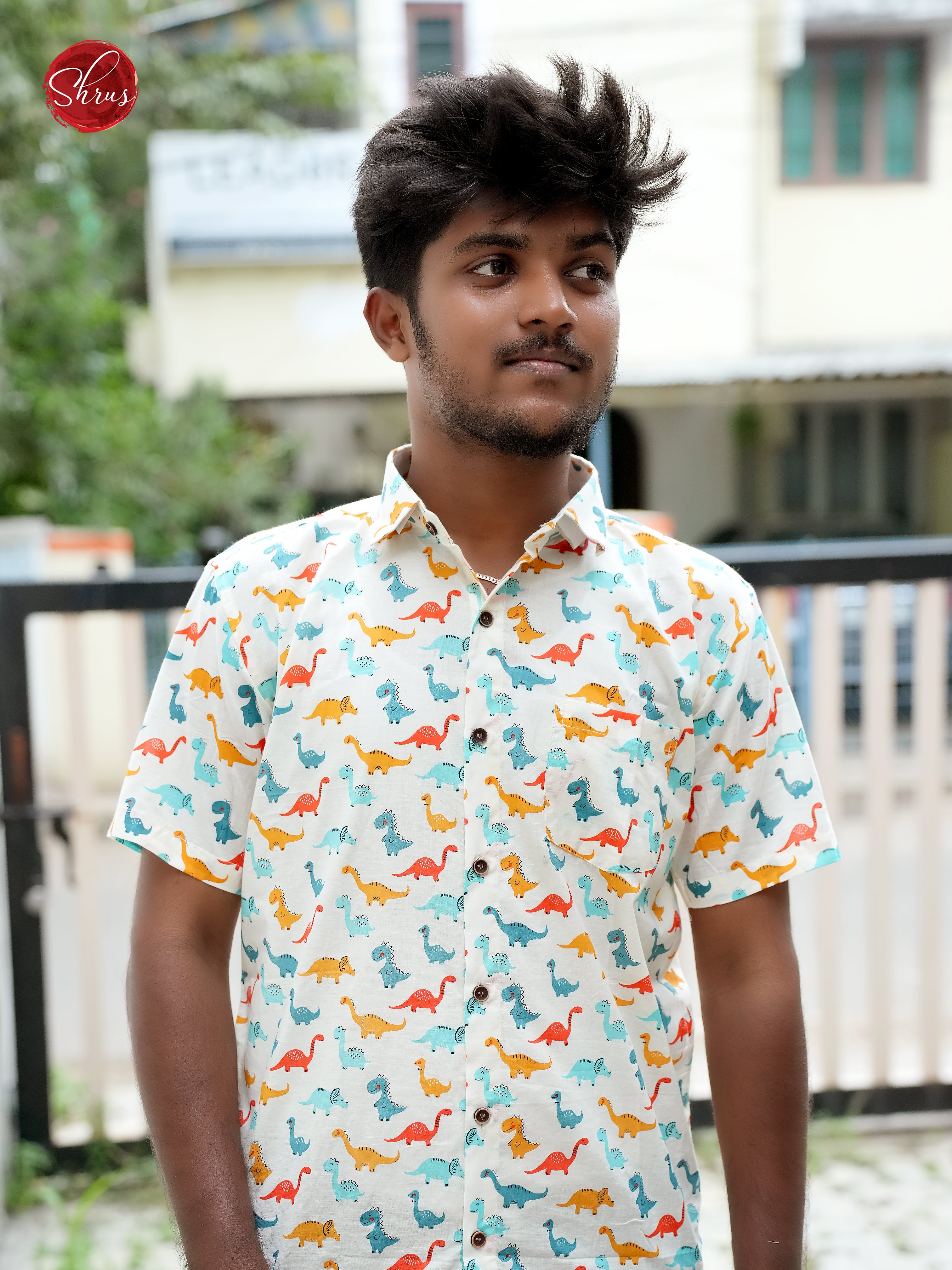 BIS02044 - Block Print Shirt - Lite Yellow - Shop on ShrusEternity.com