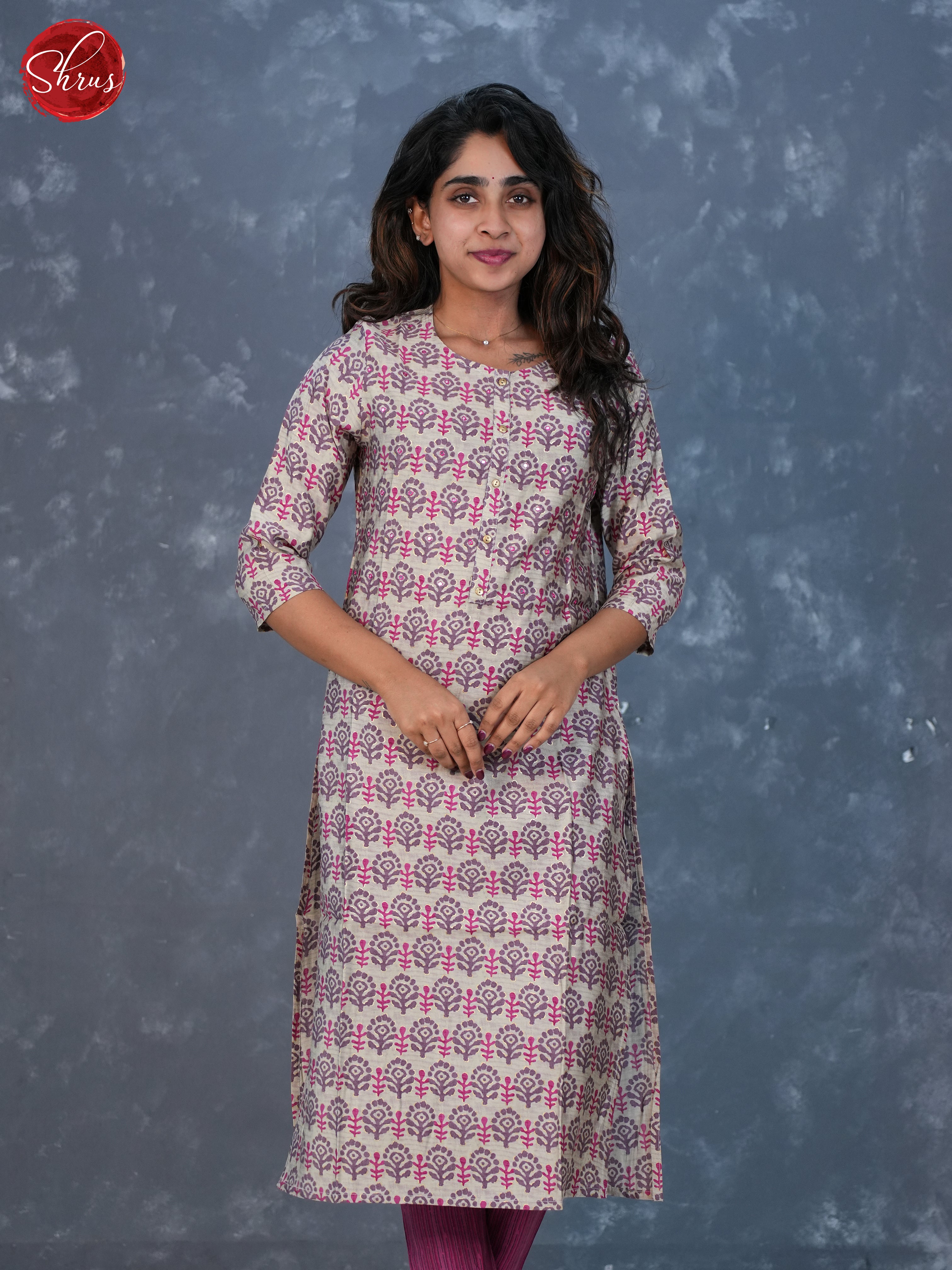 Grey& Majenta   - Block Printed 2pc  Readymade Salwar  Suits - Shop on ShrusEternity.com