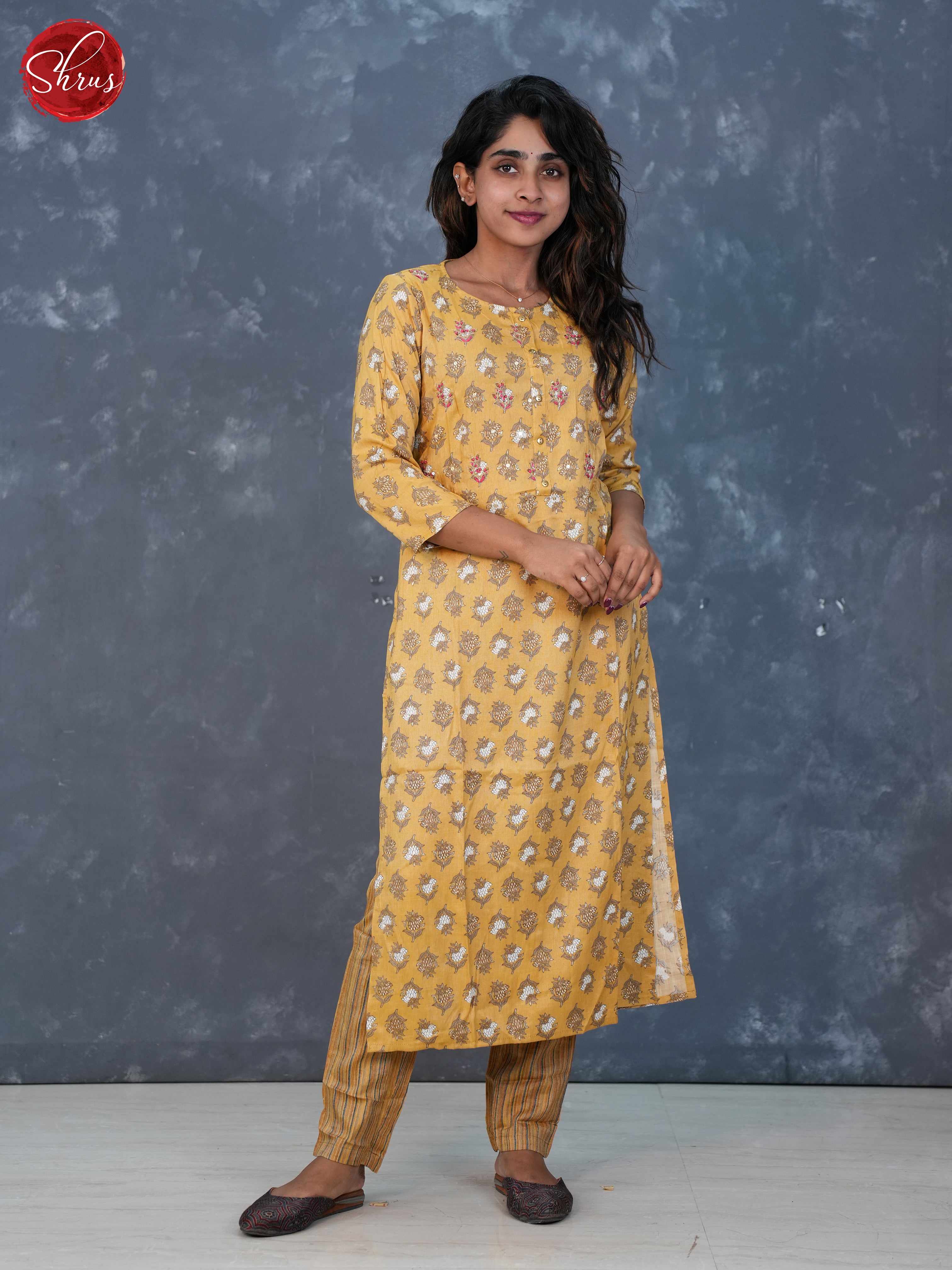 Yellow - Printed 2pc Readymade Salwar Suits - Shop on ShrusEternity.com