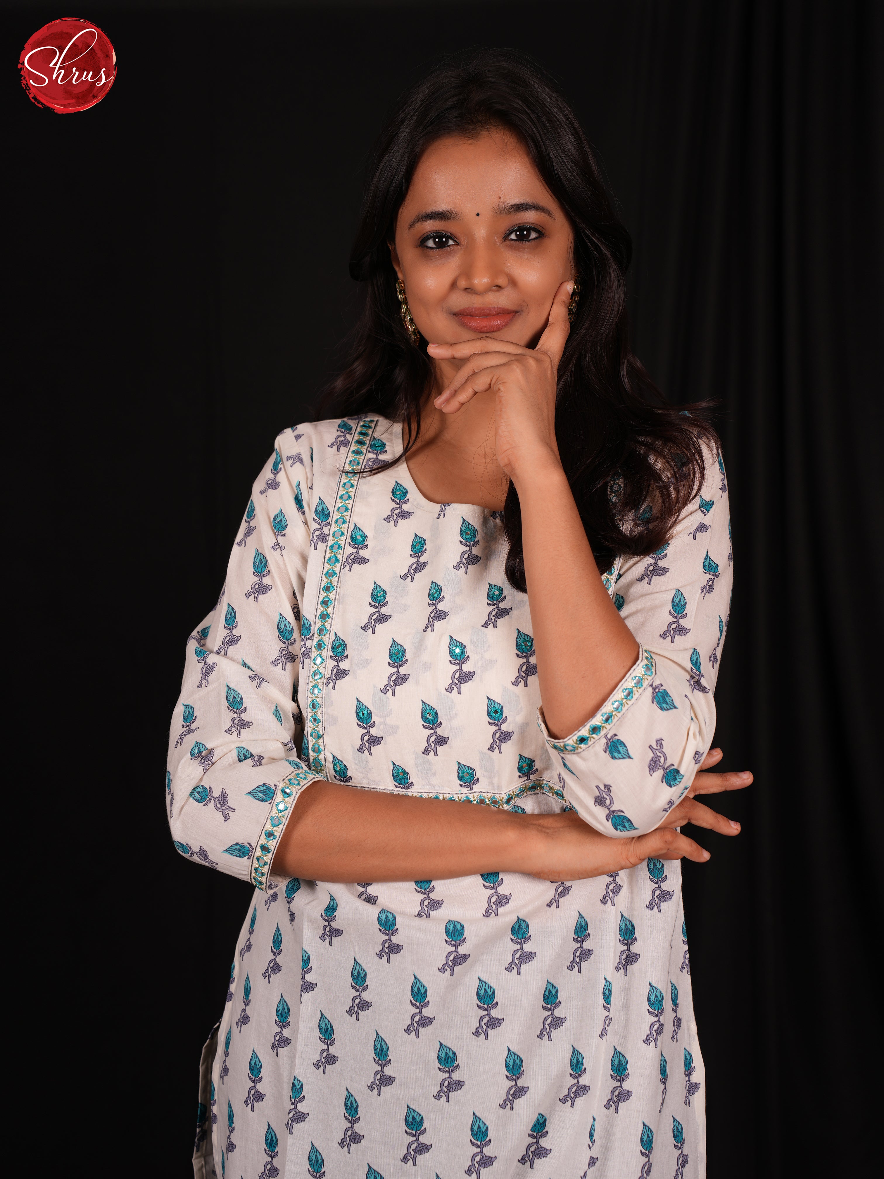 White & Blue - Readymade Kurti - Shop on ShrusEternity.com