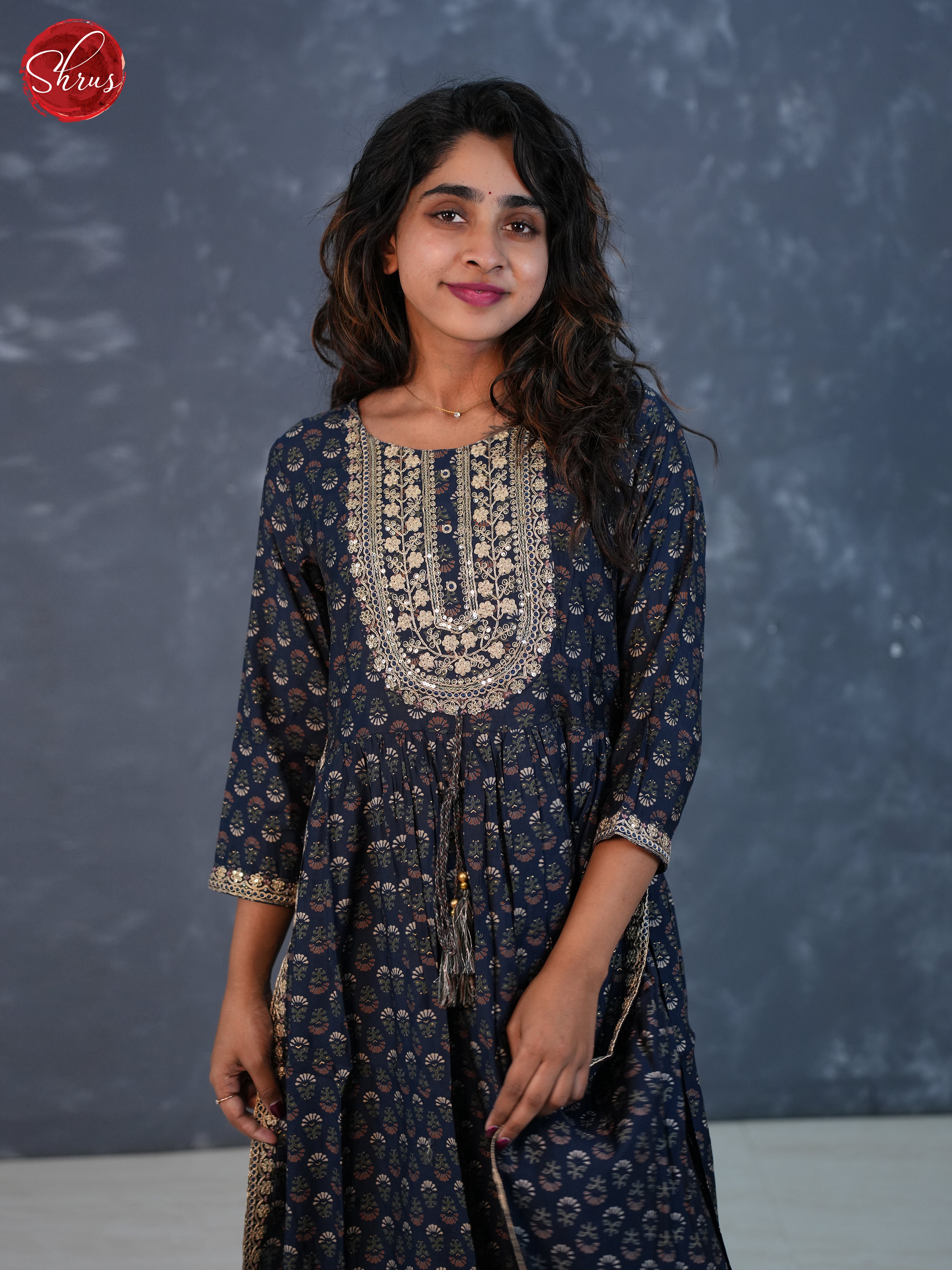 Blue - Readymade Kurti - Shop on ShrusEternity.com