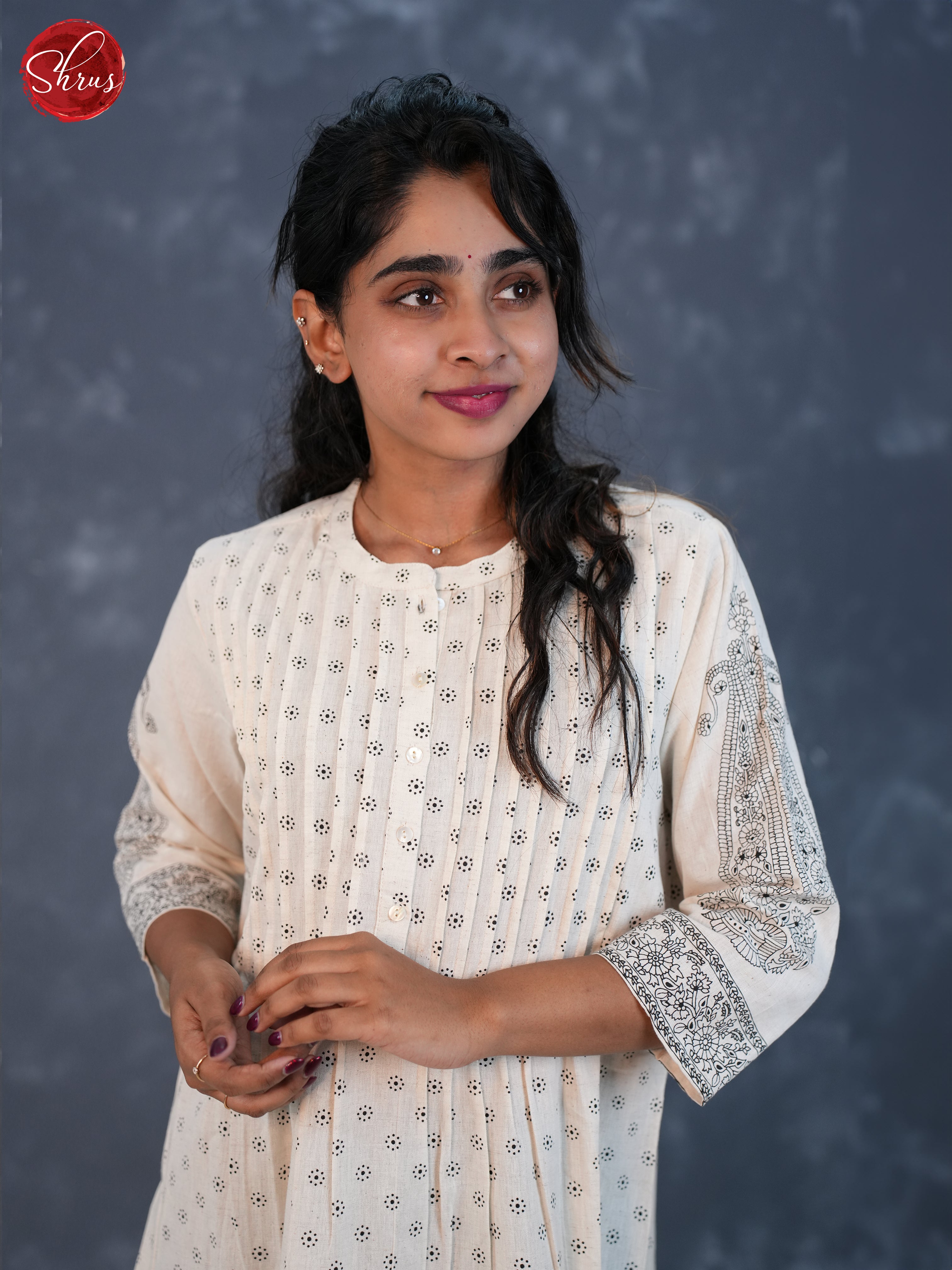 White -Printed Readymade Kurti - Shop on ShrusEternity.com