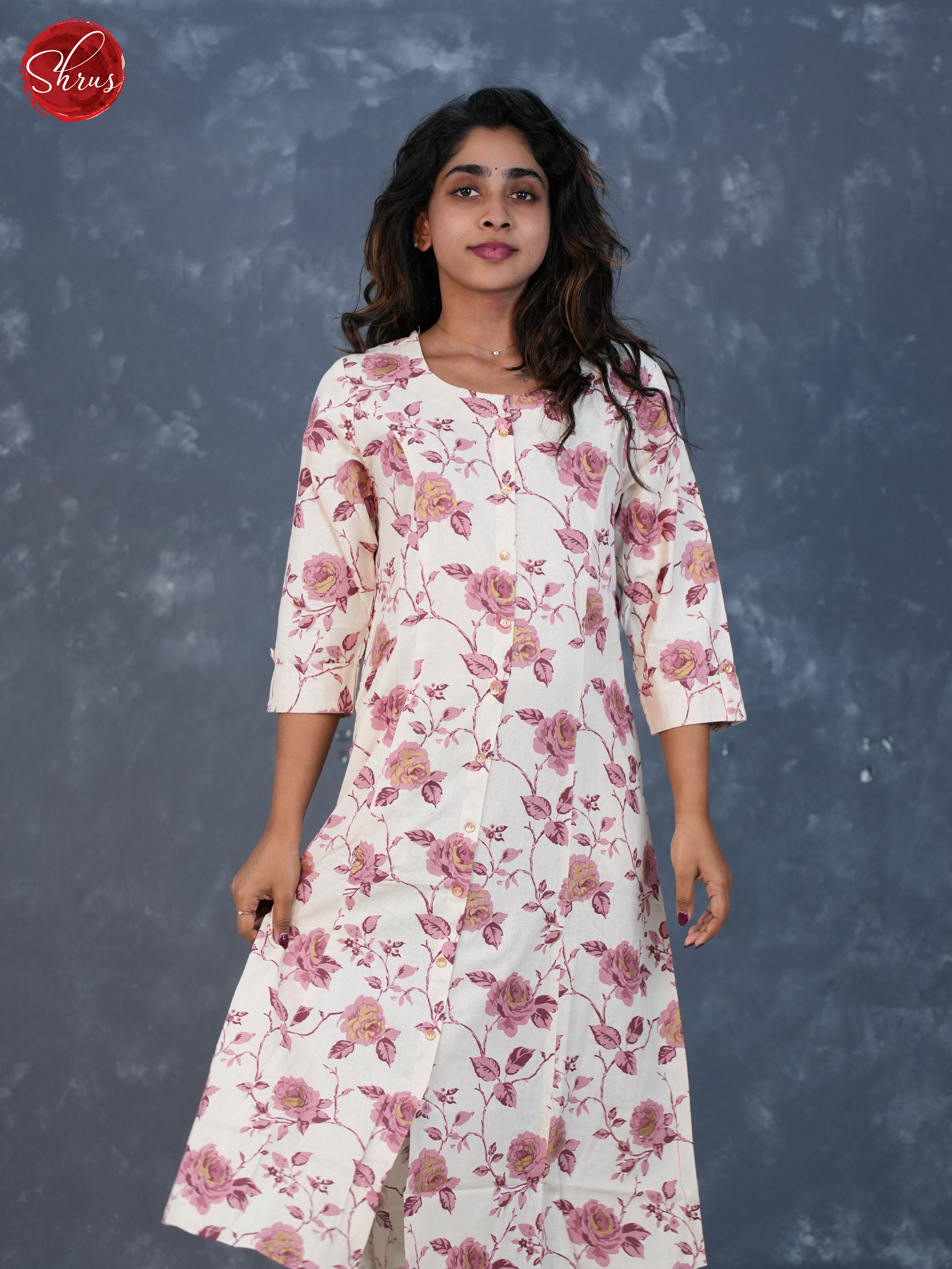 White - Floral printed Readymade Kurti - Shop on ShrusEternity.com