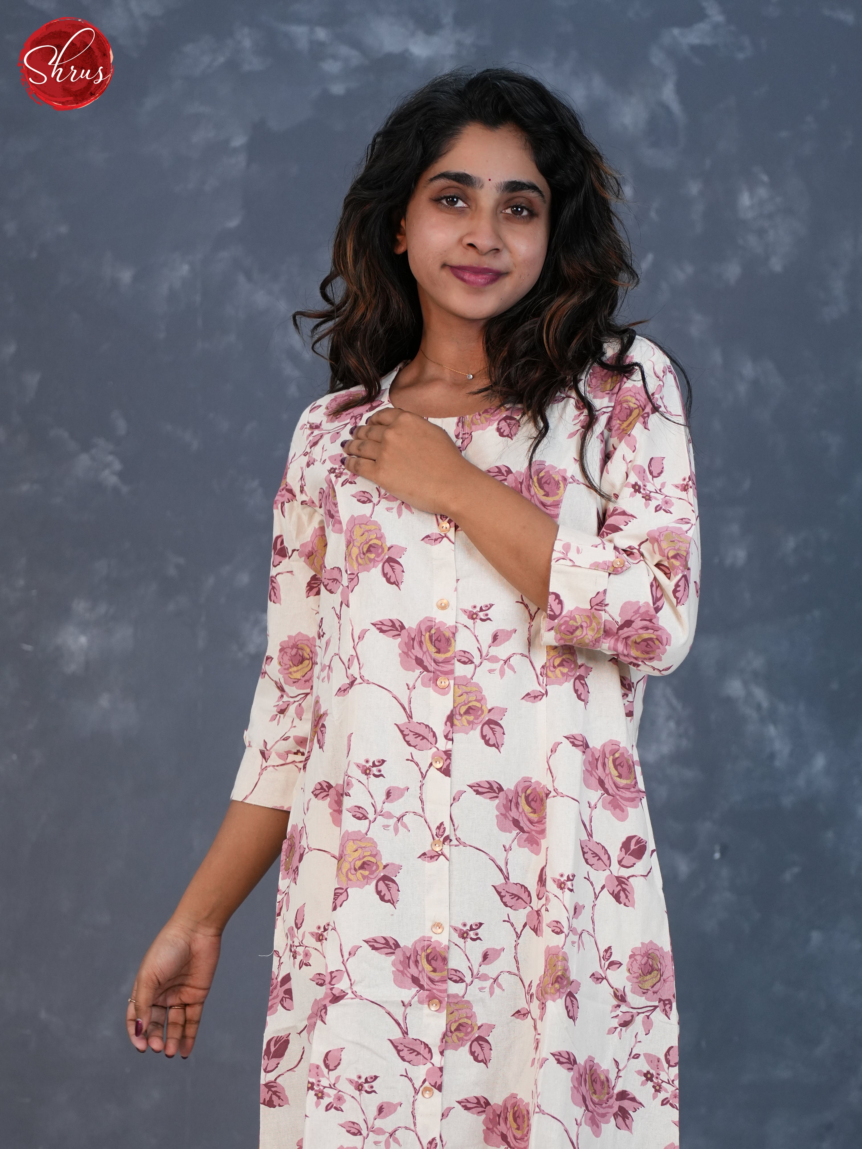 White - Floral printed Readymade Kurti - Shop on ShrusEternity.com
