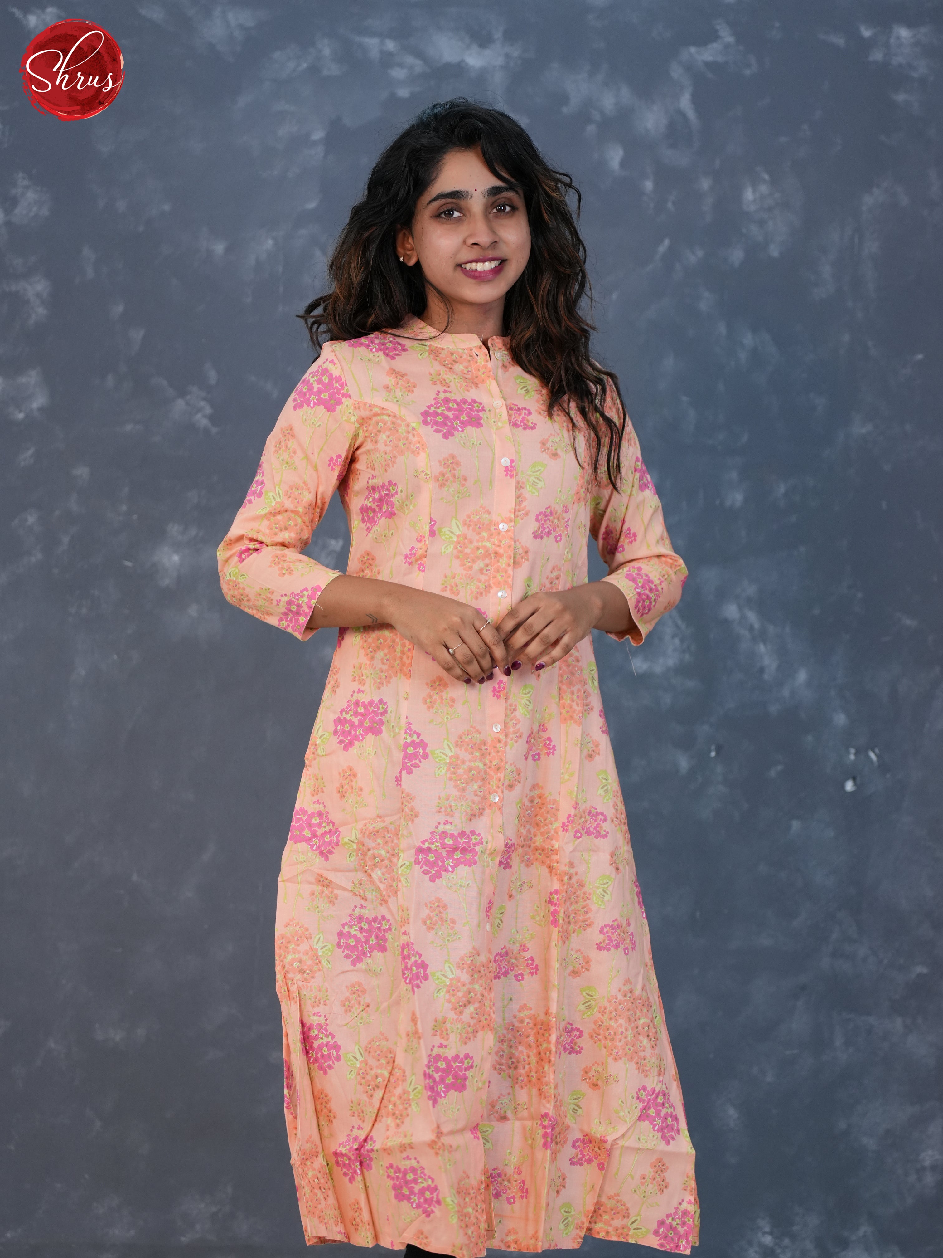 Peach -Printed Readymade Kurti - Shop on ShrusEternity.com