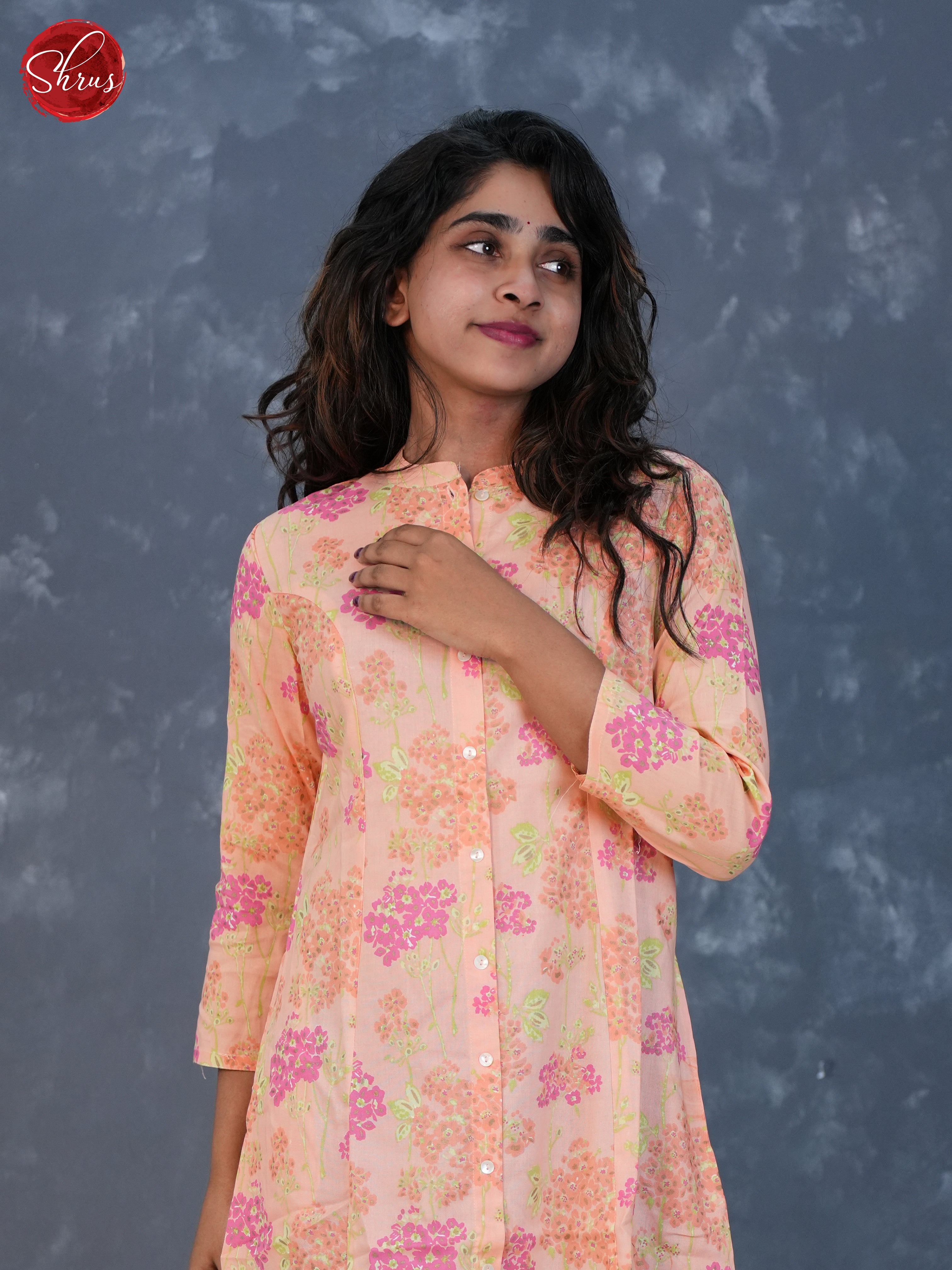 Peach -Printed Readymade Kurti - Shop on ShrusEternity.com