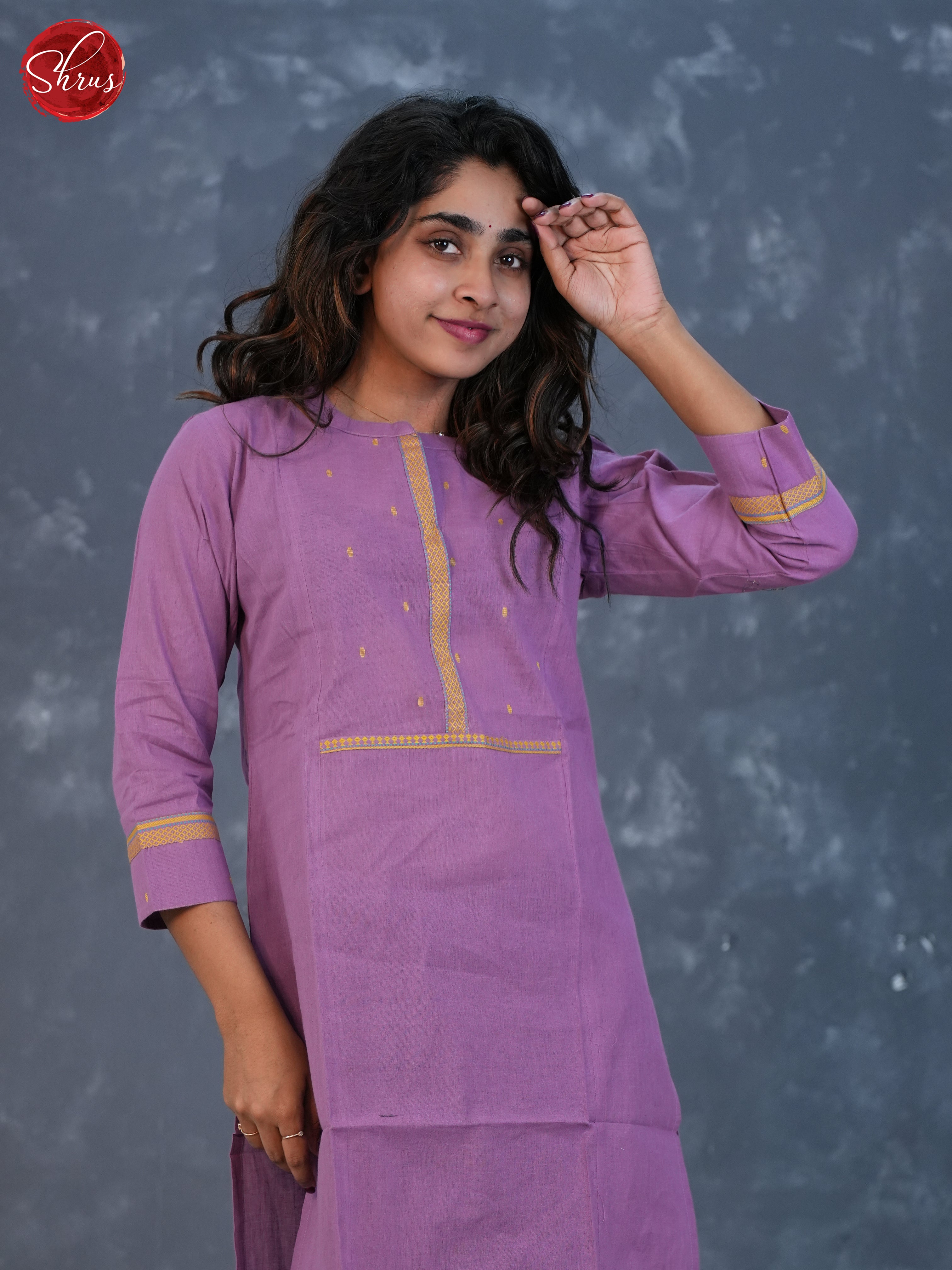 Purple - Embroidered Staright fit Readymade Kurti - Shop on ShrusEternity.com