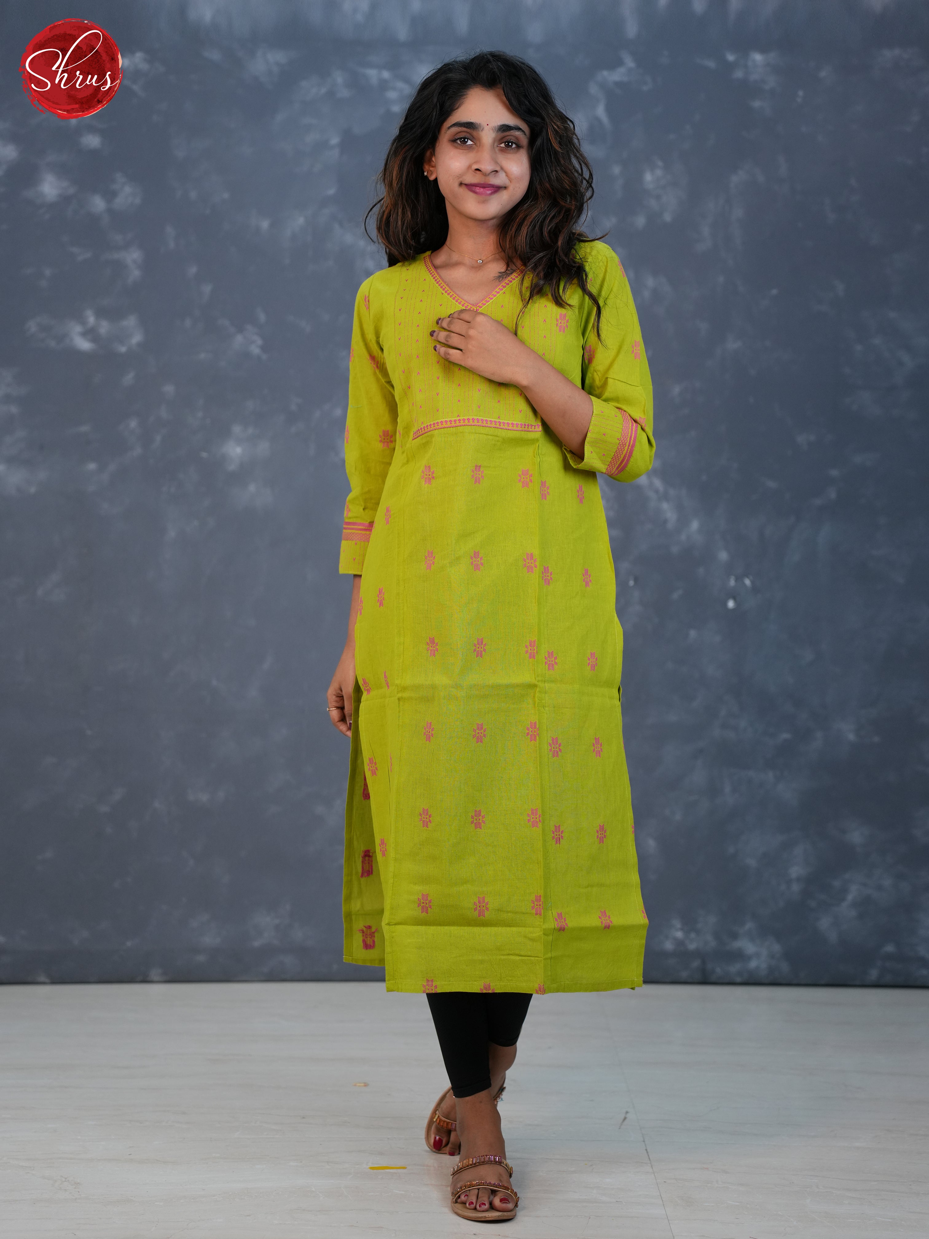 Green - Floral Embroidered straight fit Readymade kurti - Shop on ShrusEternity.com