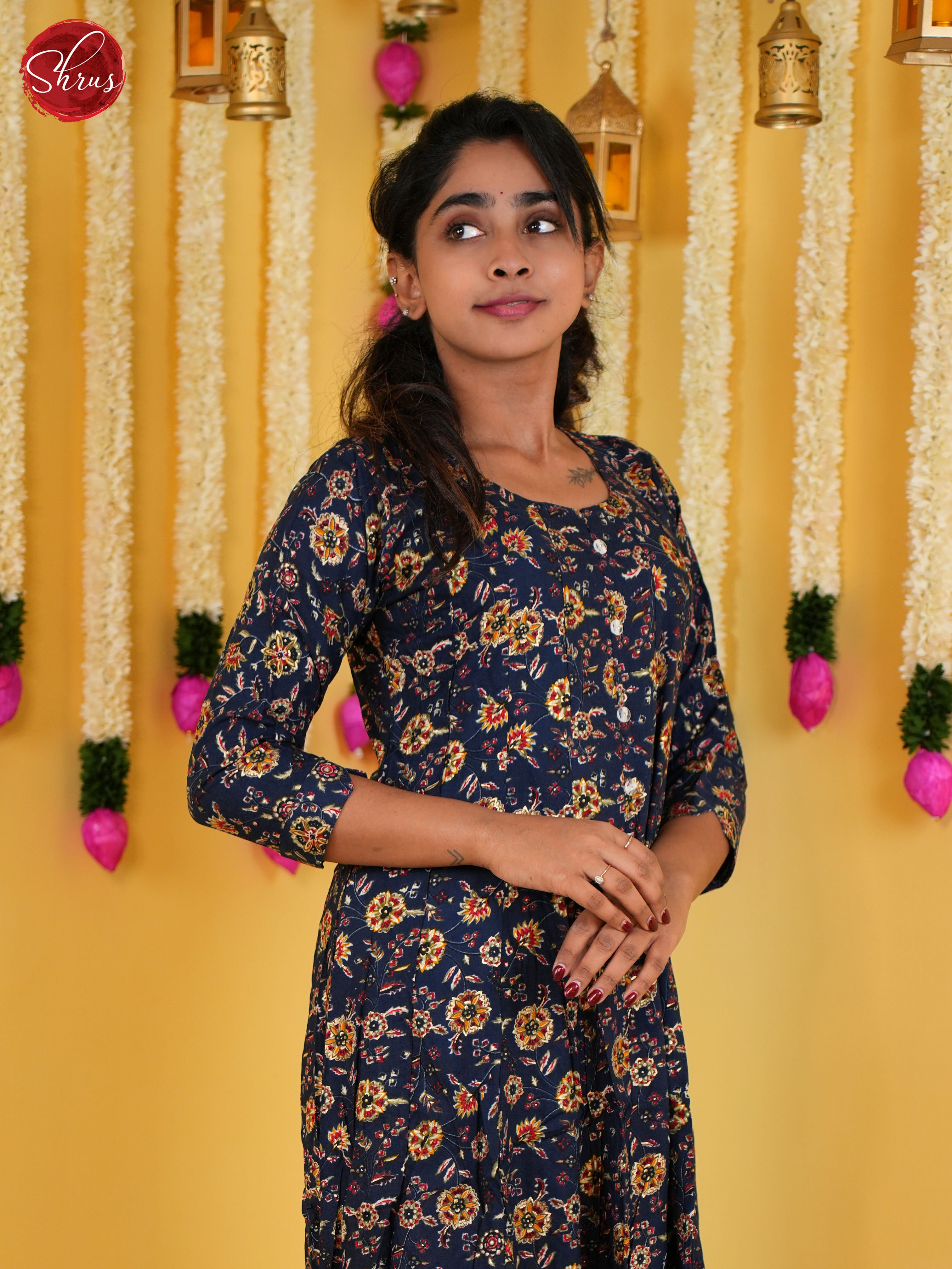 Blue -Printed Readymade Kurti - Shop on ShrusEternity.com