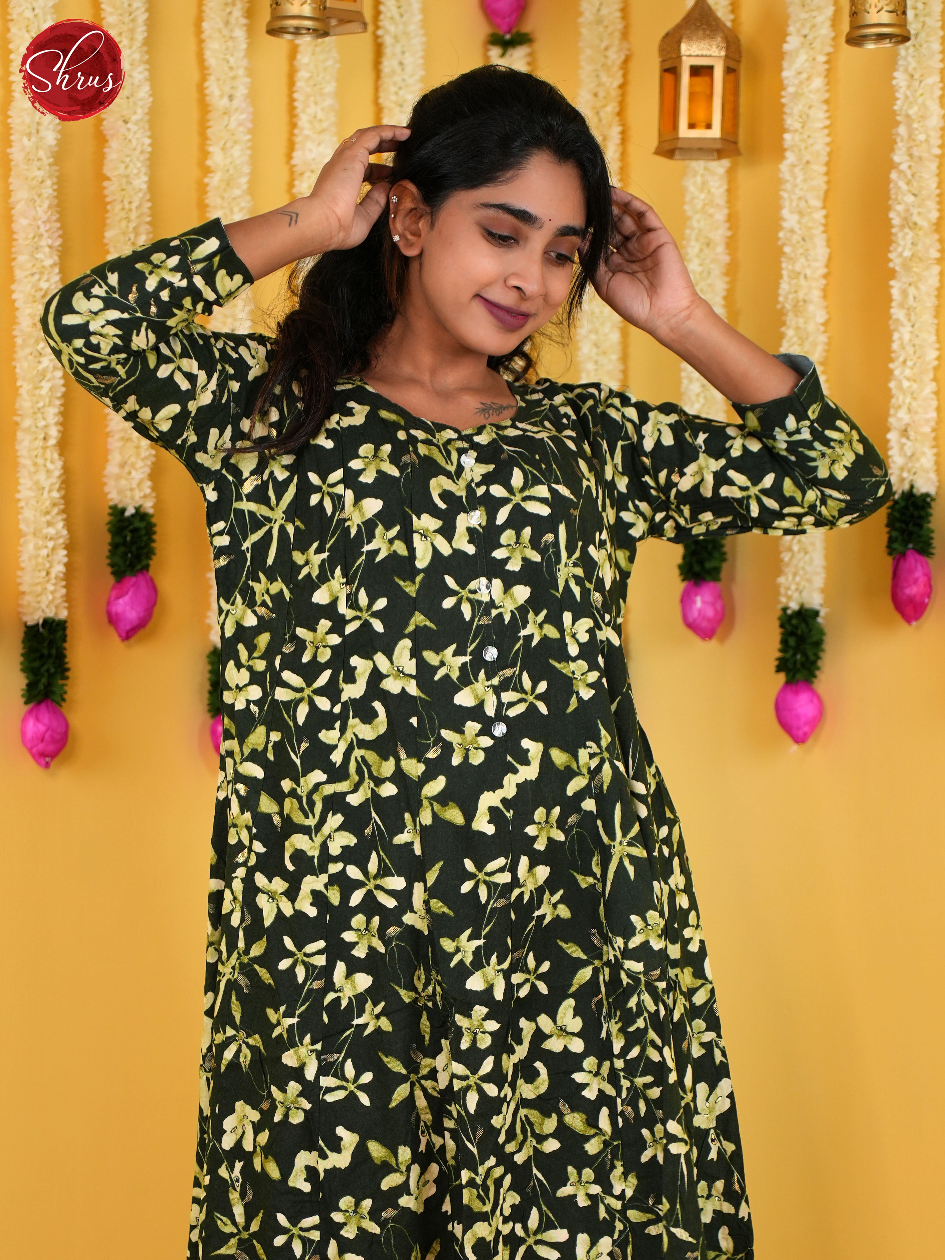 Green - Anarkali Readymade Kurti - Shop on ShrusEternity.com