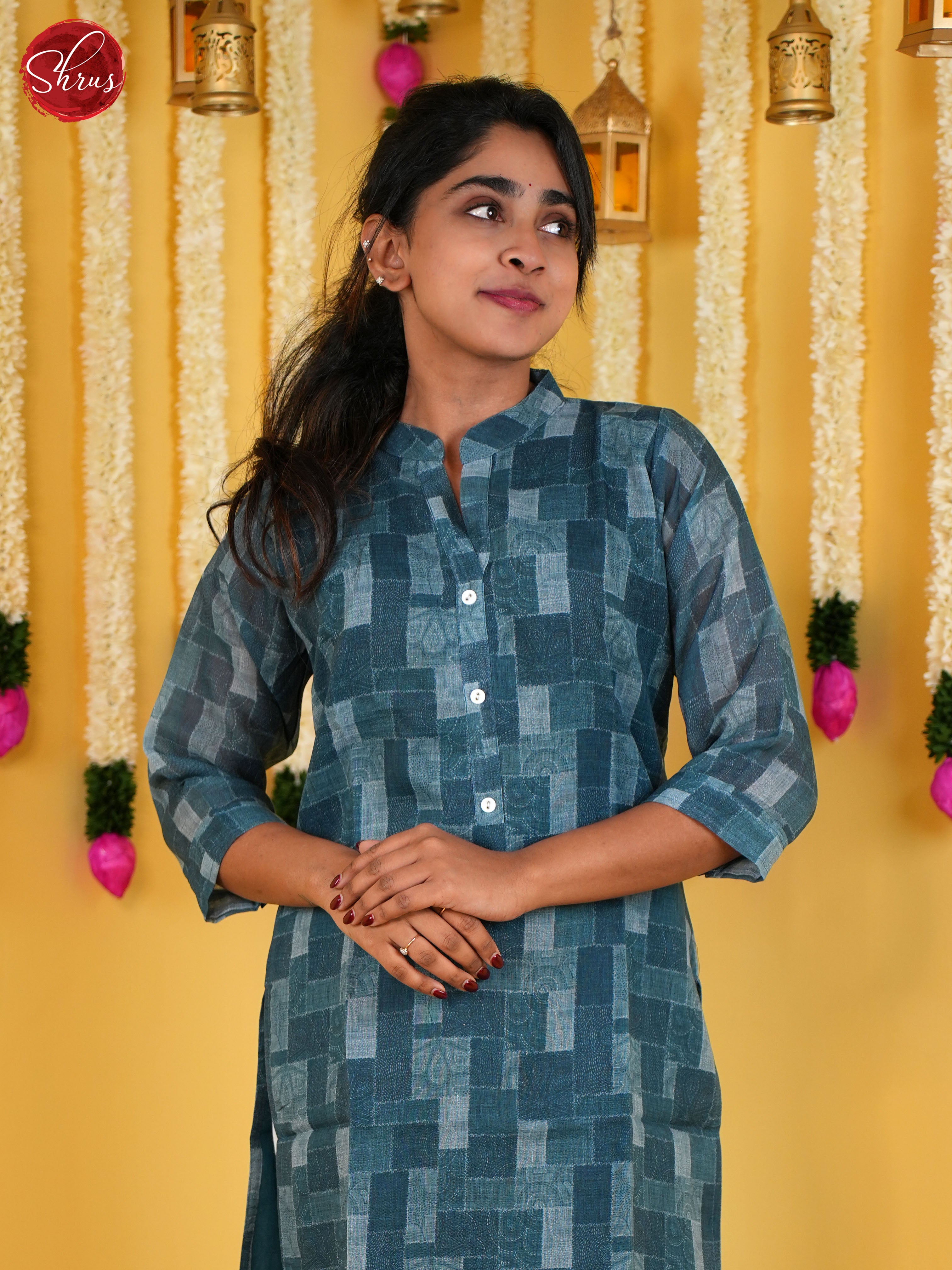 Blue -Readymade Kurti - Shop on ShrusEternity.com