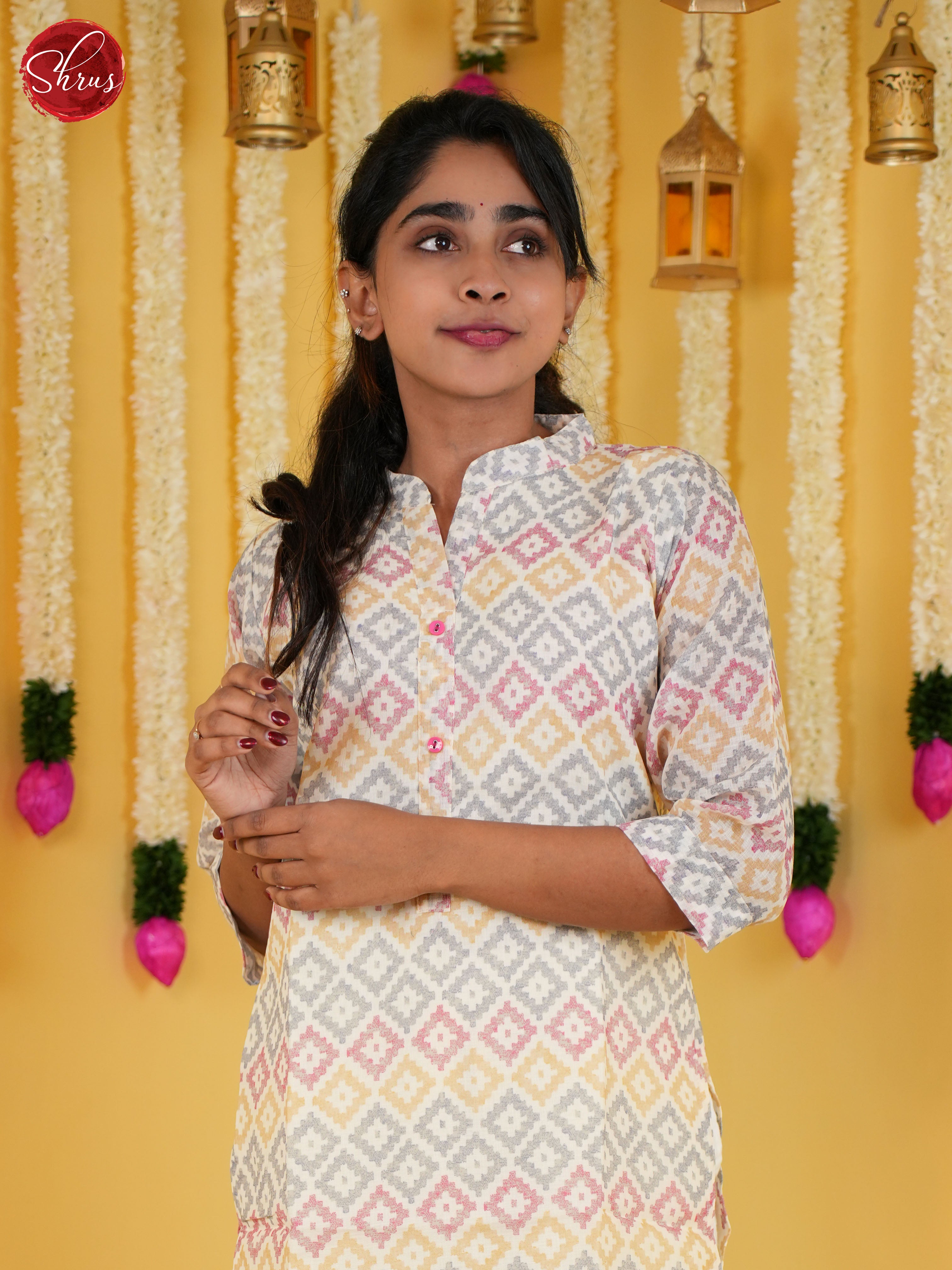 Cream & Multicolor -Readymade Kurti - Shop on ShrusEternity.com