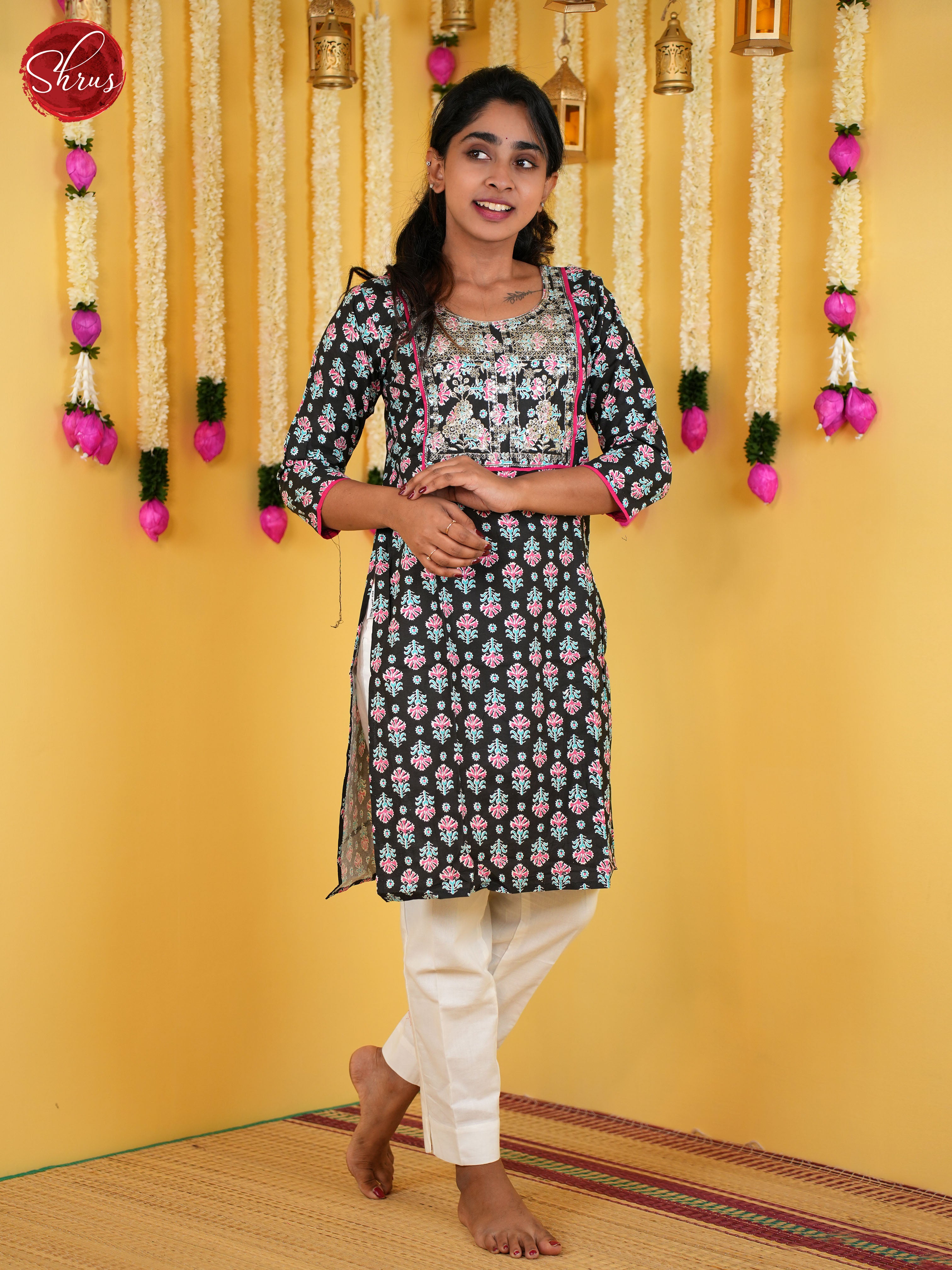 Black -Readymade Kurti - Shop on ShrusEternity.com