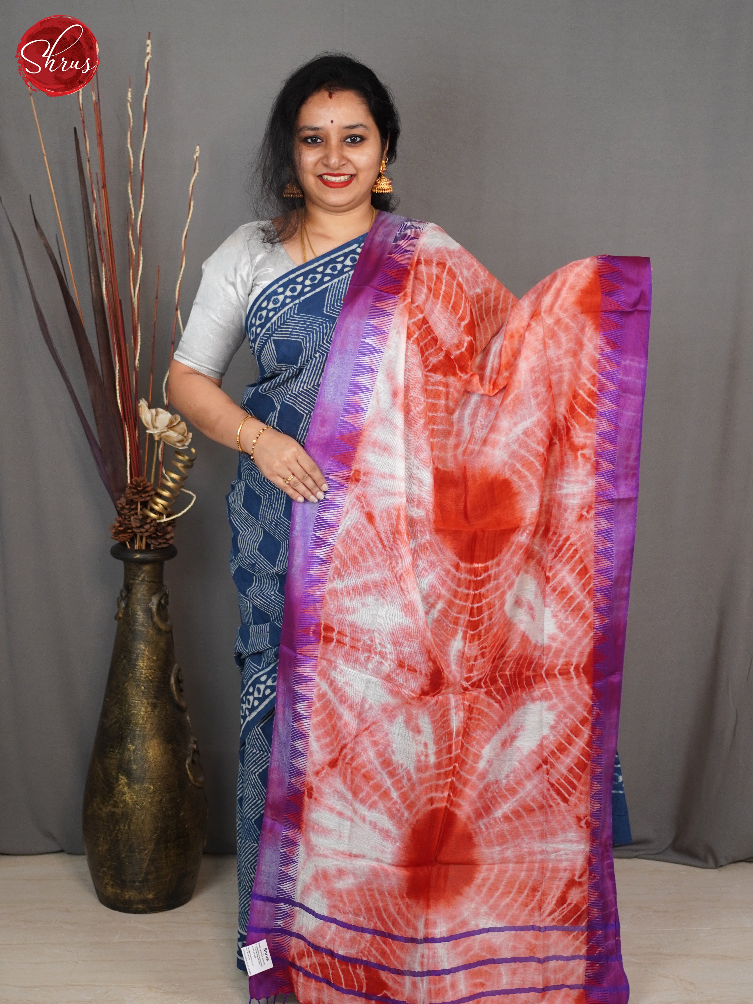 Orange & Violet - Dupatta - Shop on ShrusEternity.com