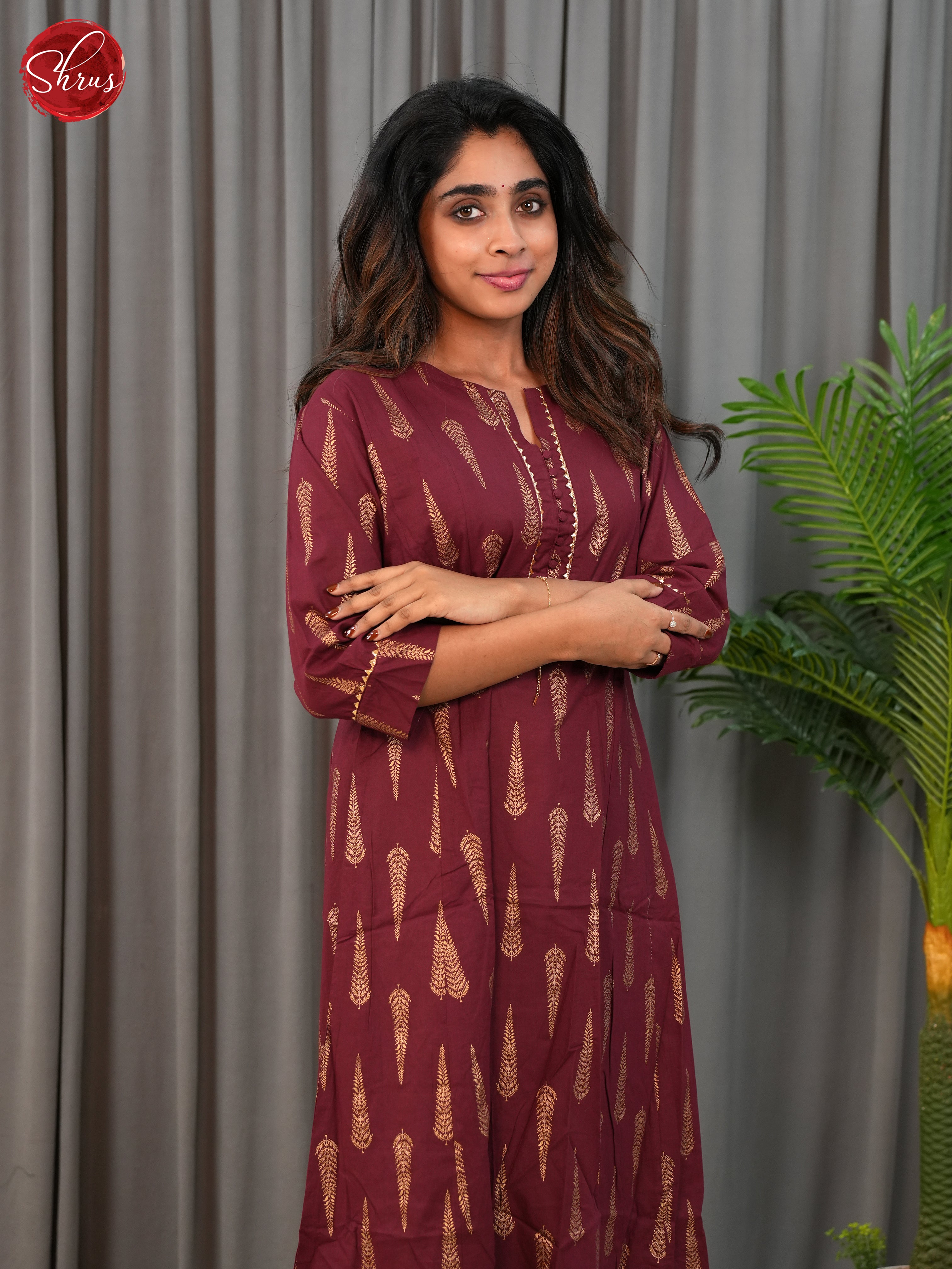 Maroon -Anarkali Readymade Suits - Shop on ShrusEternity.com