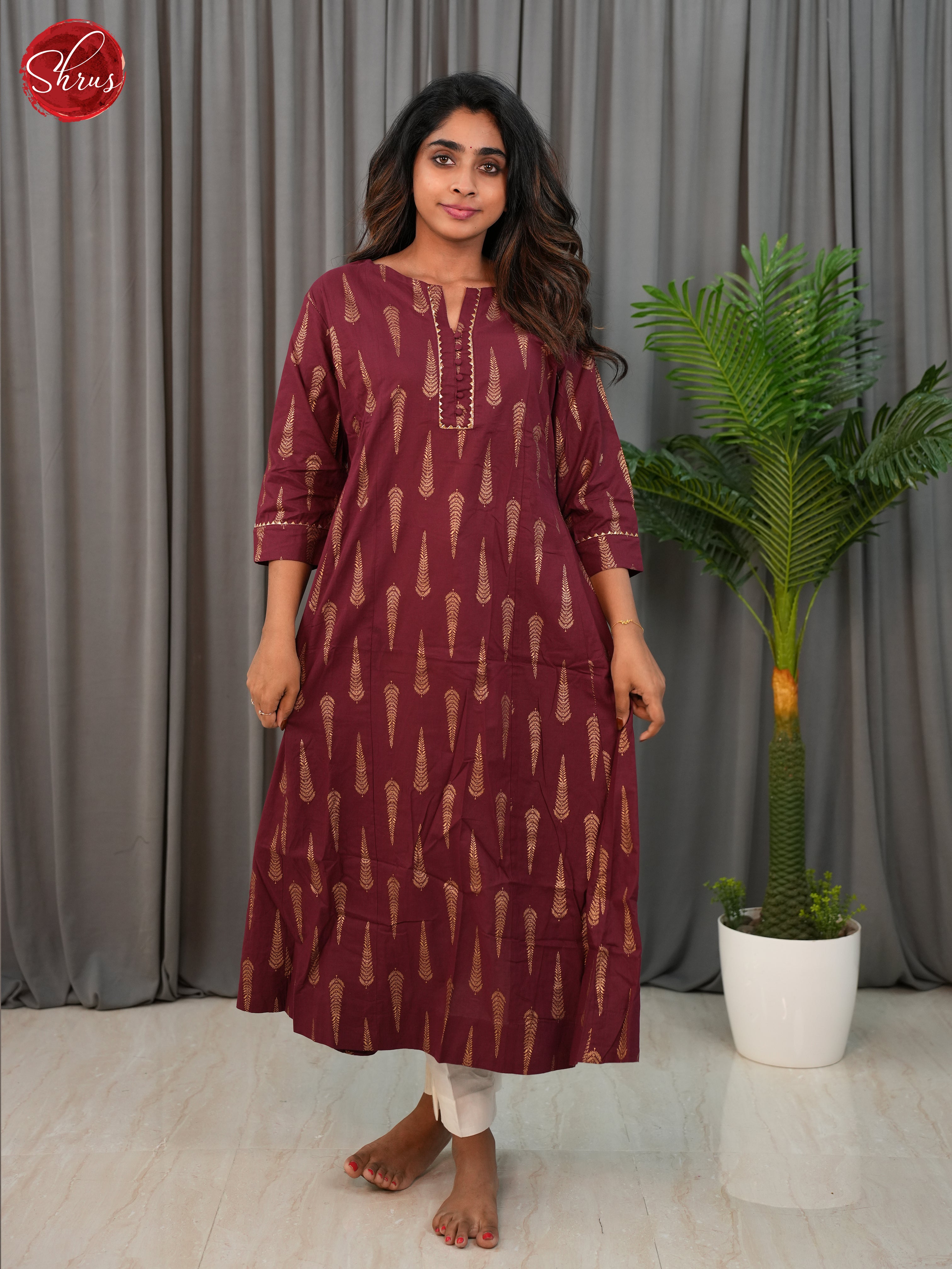 Maroon -Anarkali Readymade Suits - Shop on ShrusEternity.com