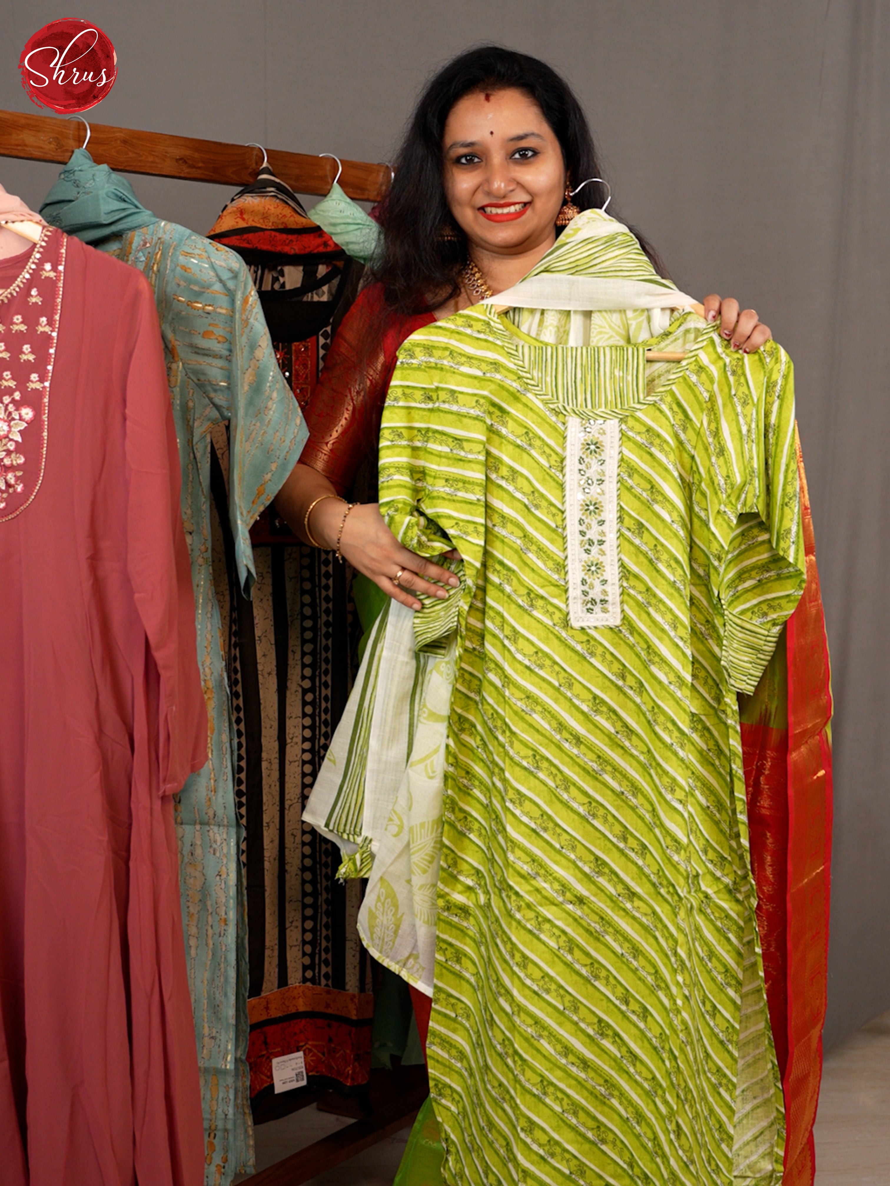Green - printed 3pc Readymade Suits - Shop on ShrusEternity.com