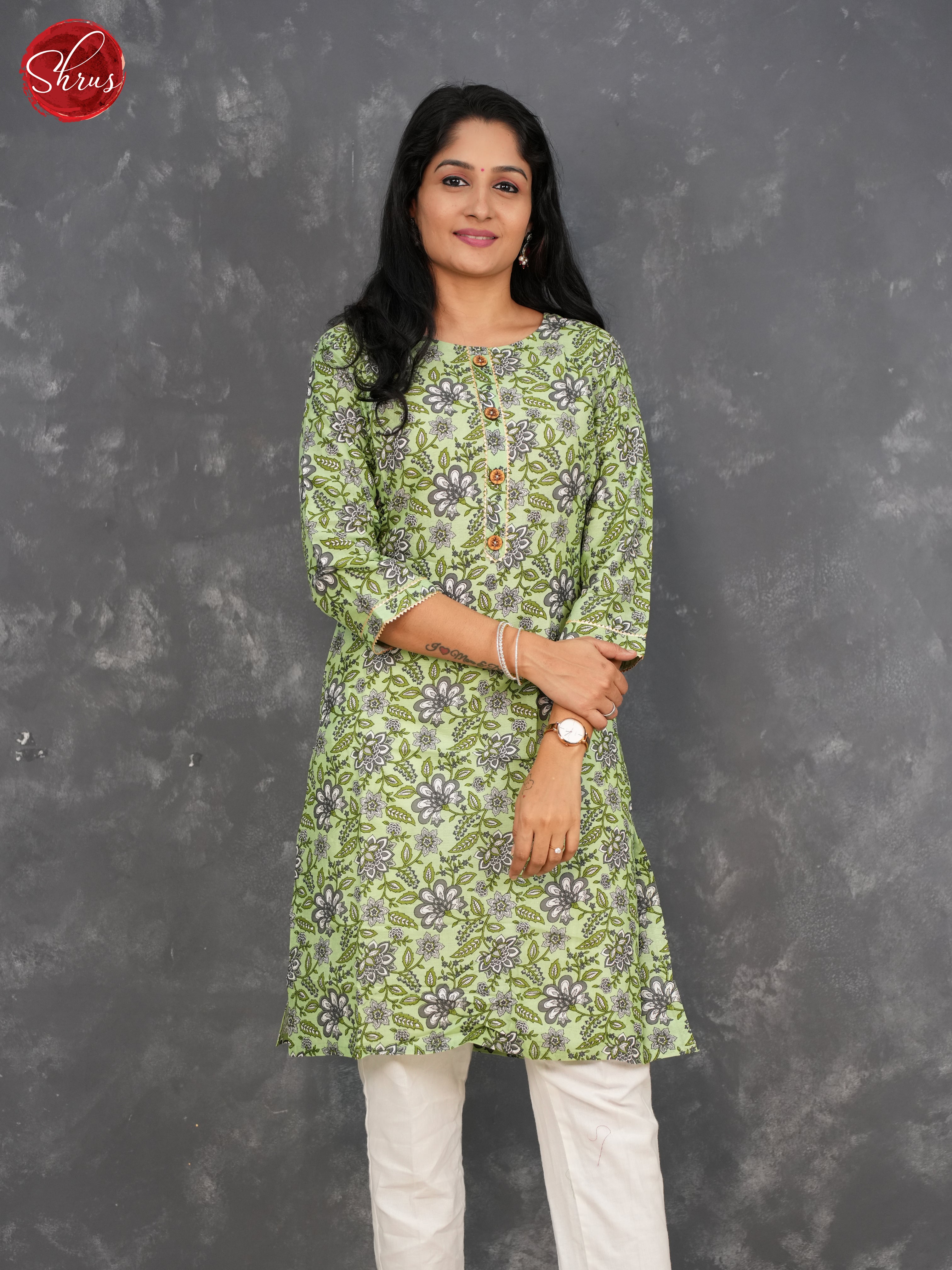 Green - Readymade kurti - Shop on ShrusEternity.com