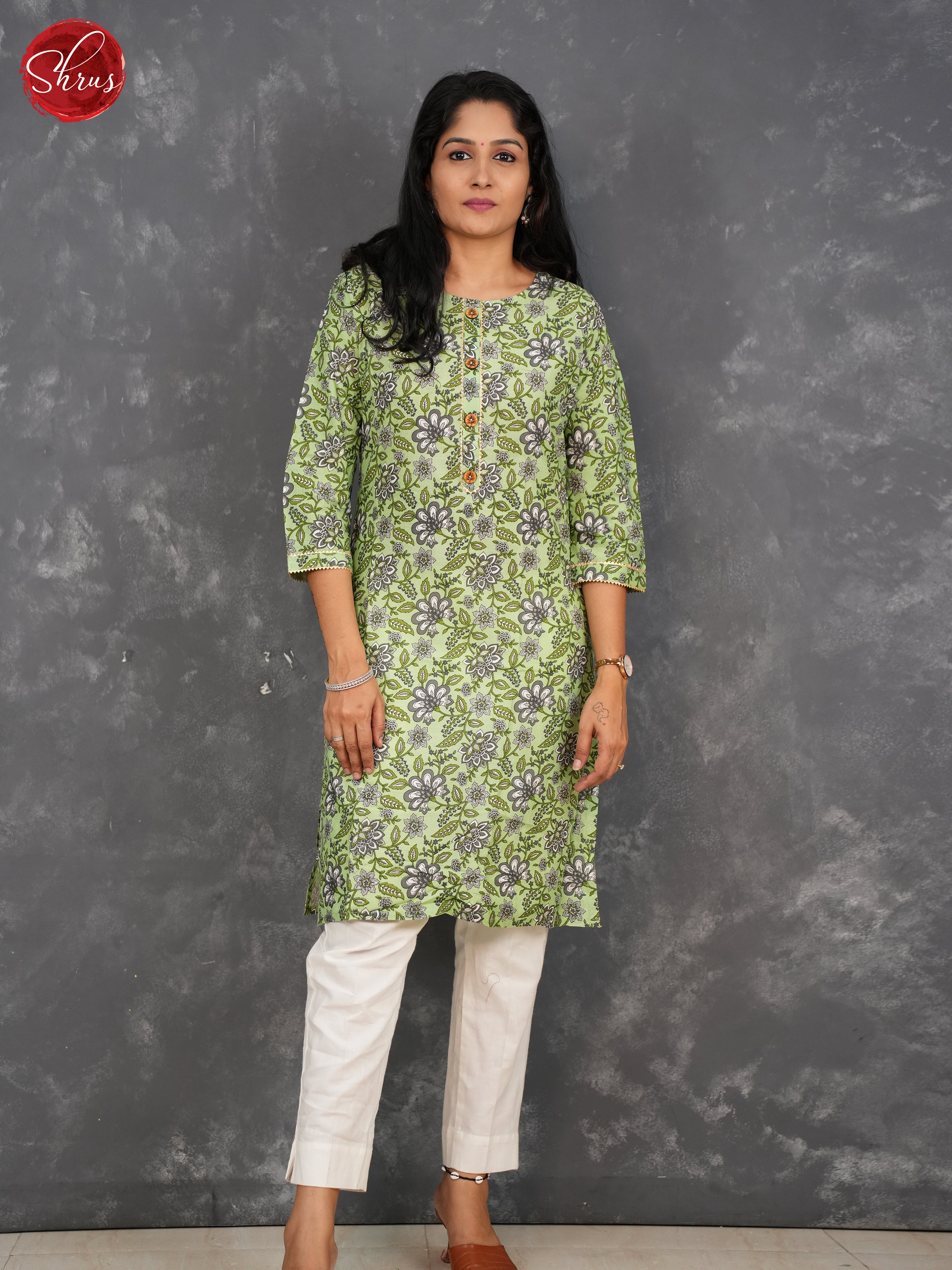 Green - Readymade kurti - Shop on ShrusEternity.com