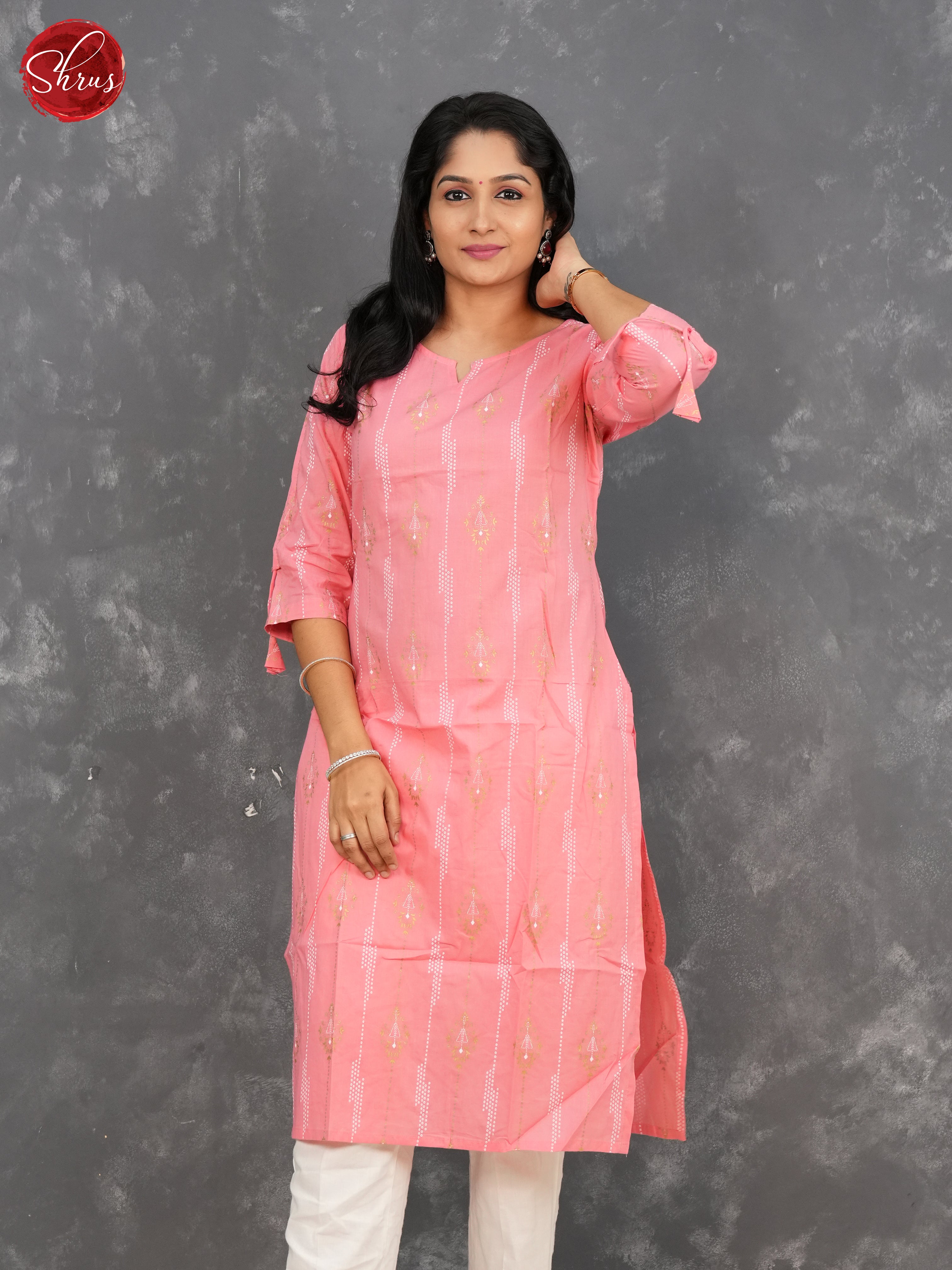 Pink -ikkat printed Readymade kurti - Shop on ShrusEternity.com