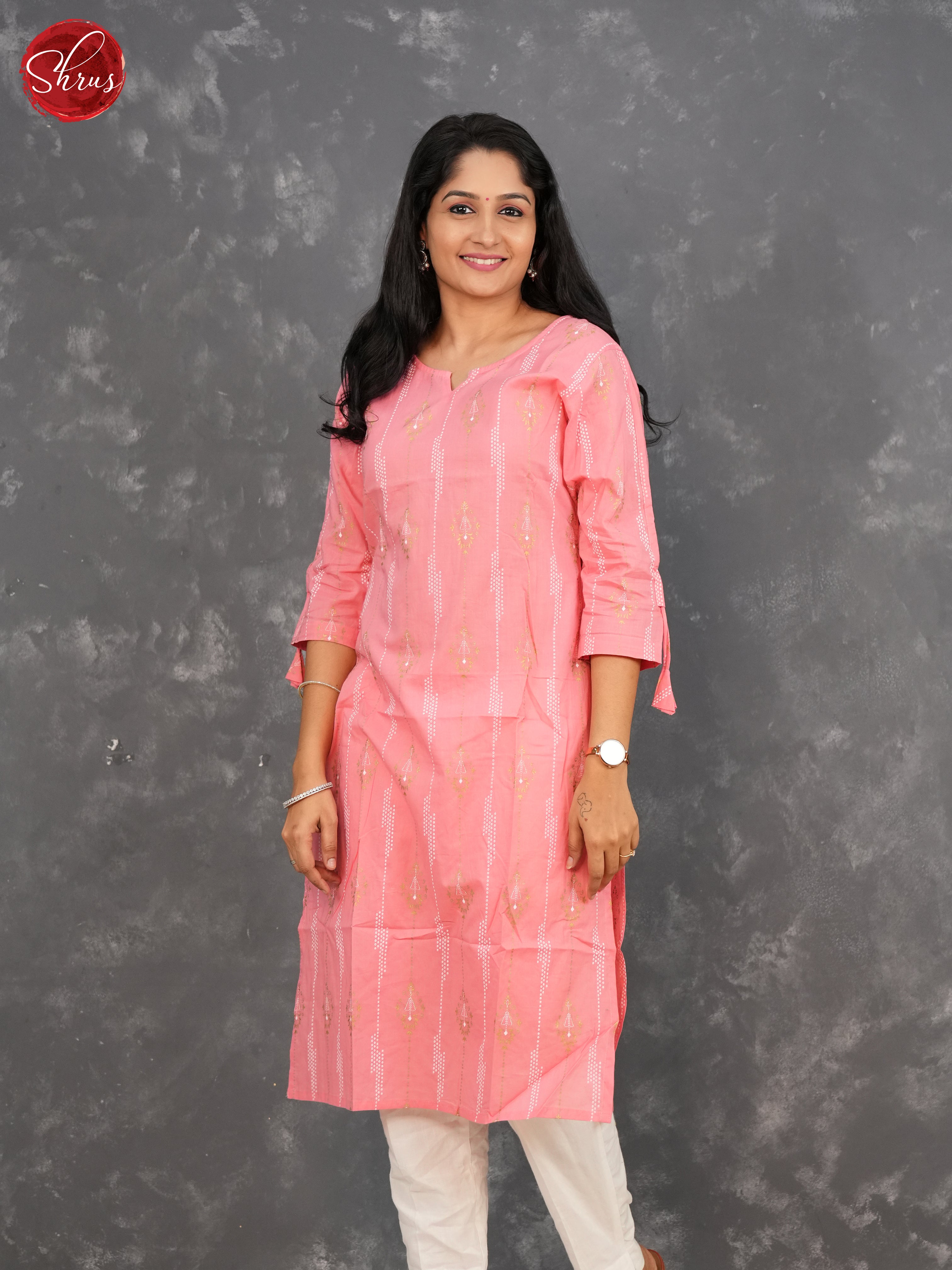 Pink -ikkat printed Readymade kurti - Shop on ShrusEternity.com